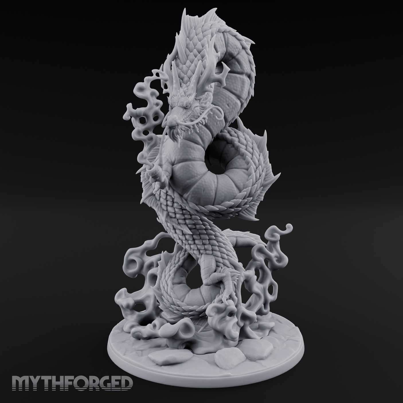 Coiling Skyward Lung Dragon Sorcerer Miniature for Dungeons and Dragons, Pathfinder or other TTRPGs