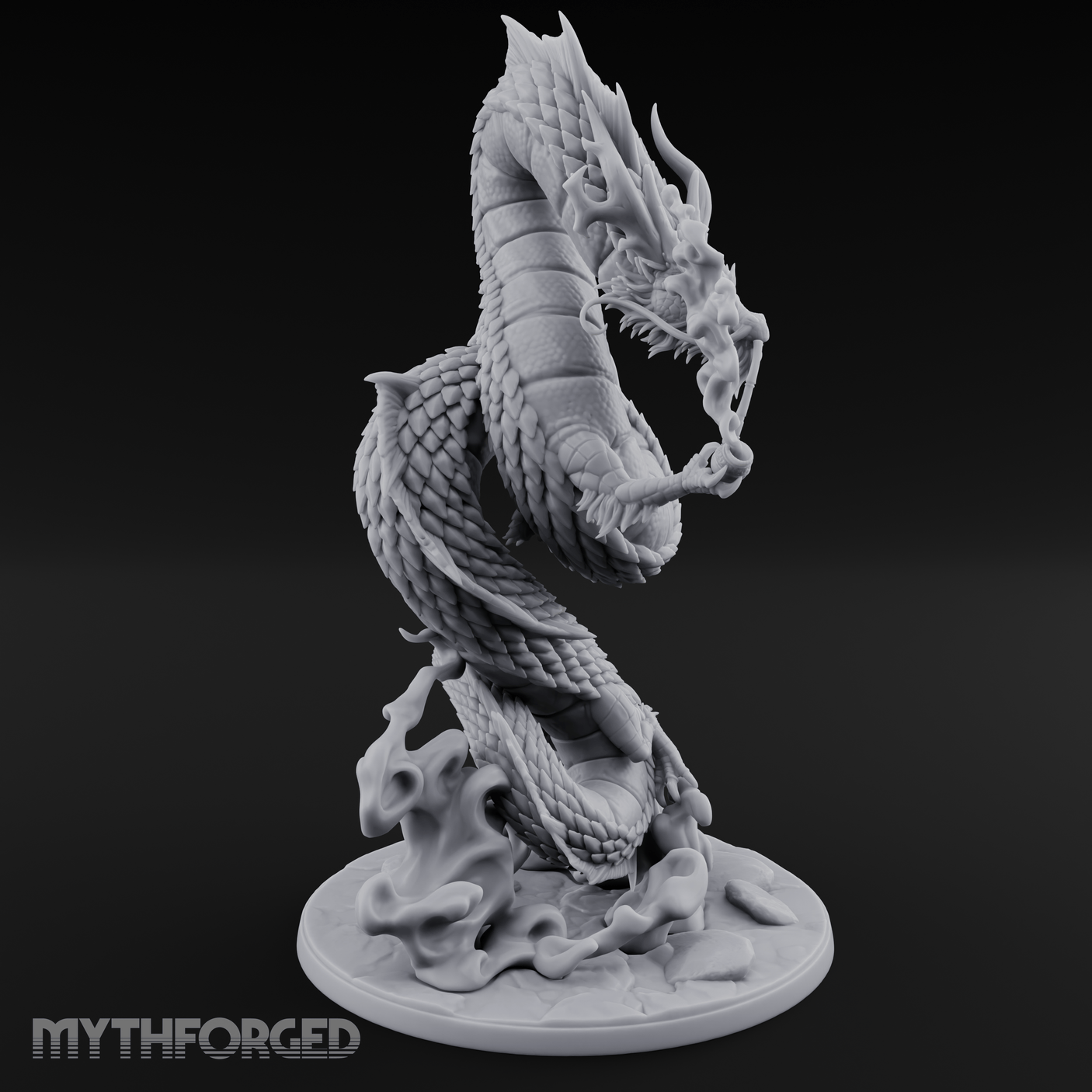 Coiling Skyward Lung Dragon Sorcerer Miniature for Dungeons and Dragons, Pathfinder or other TTRPGs