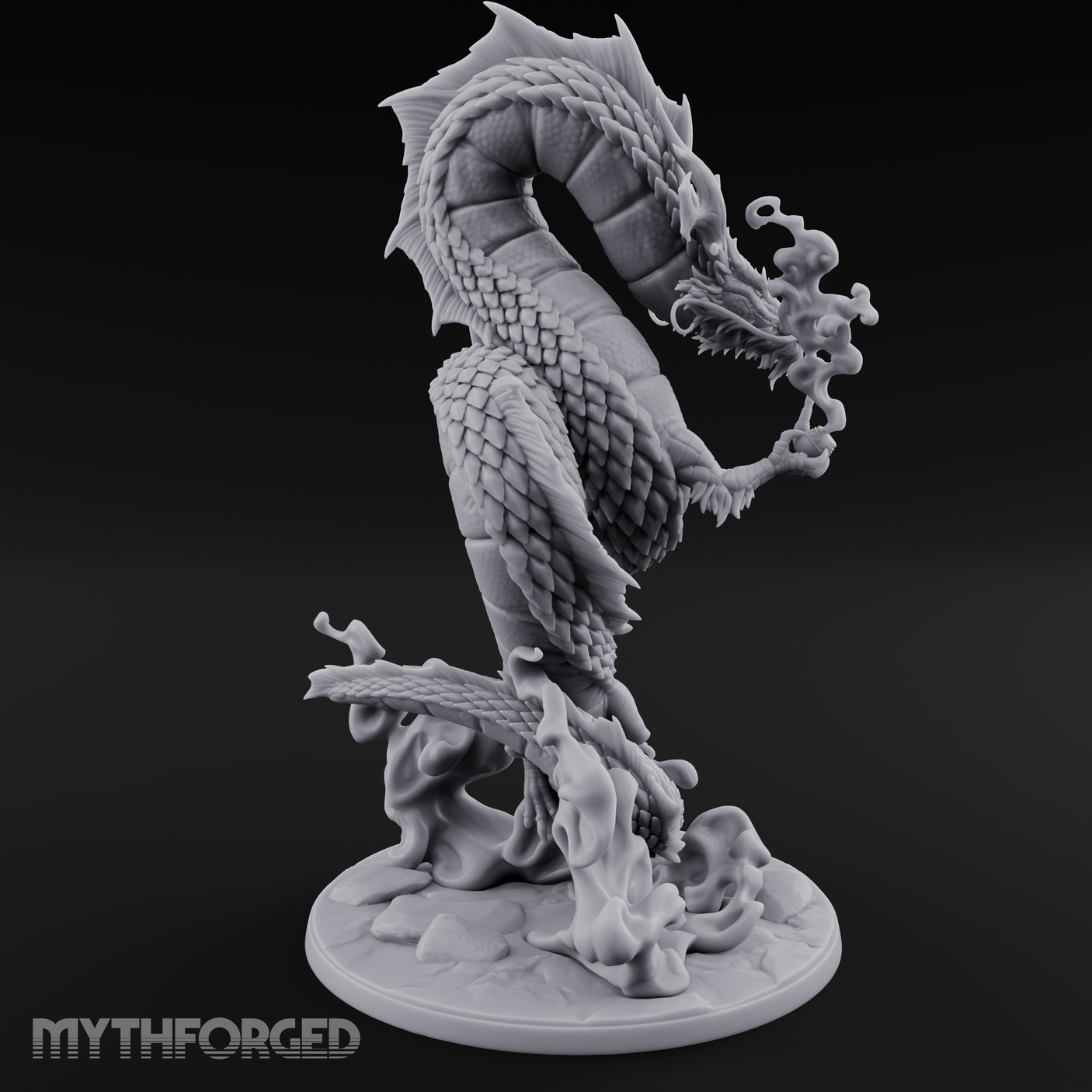 Coiling Skyward Lung Dragon Sorcerer Miniature for Dungeons and Dragons, Pathfinder or other TTRPGs