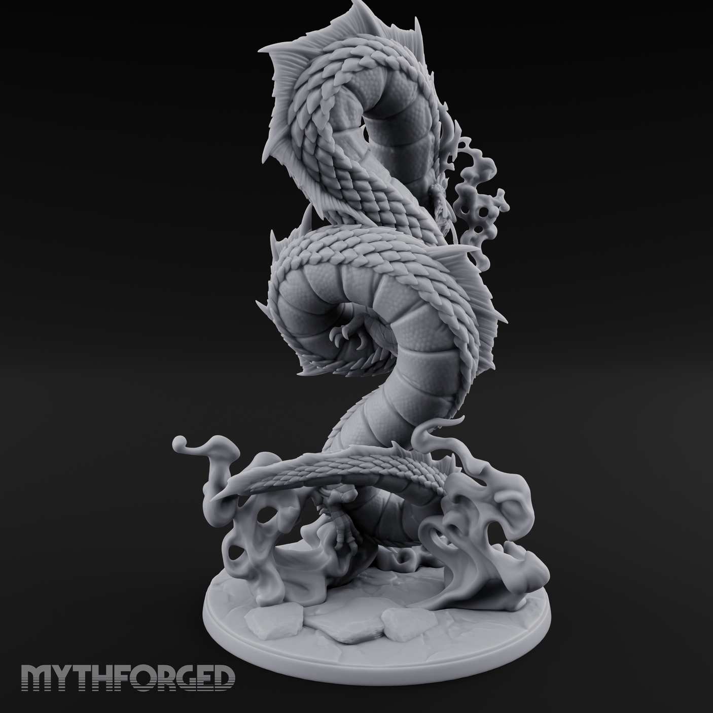 Coiling Skyward Lung Dragon Sorcerer Miniature for Dungeons and Dragons, Pathfinder or other TTRPGs