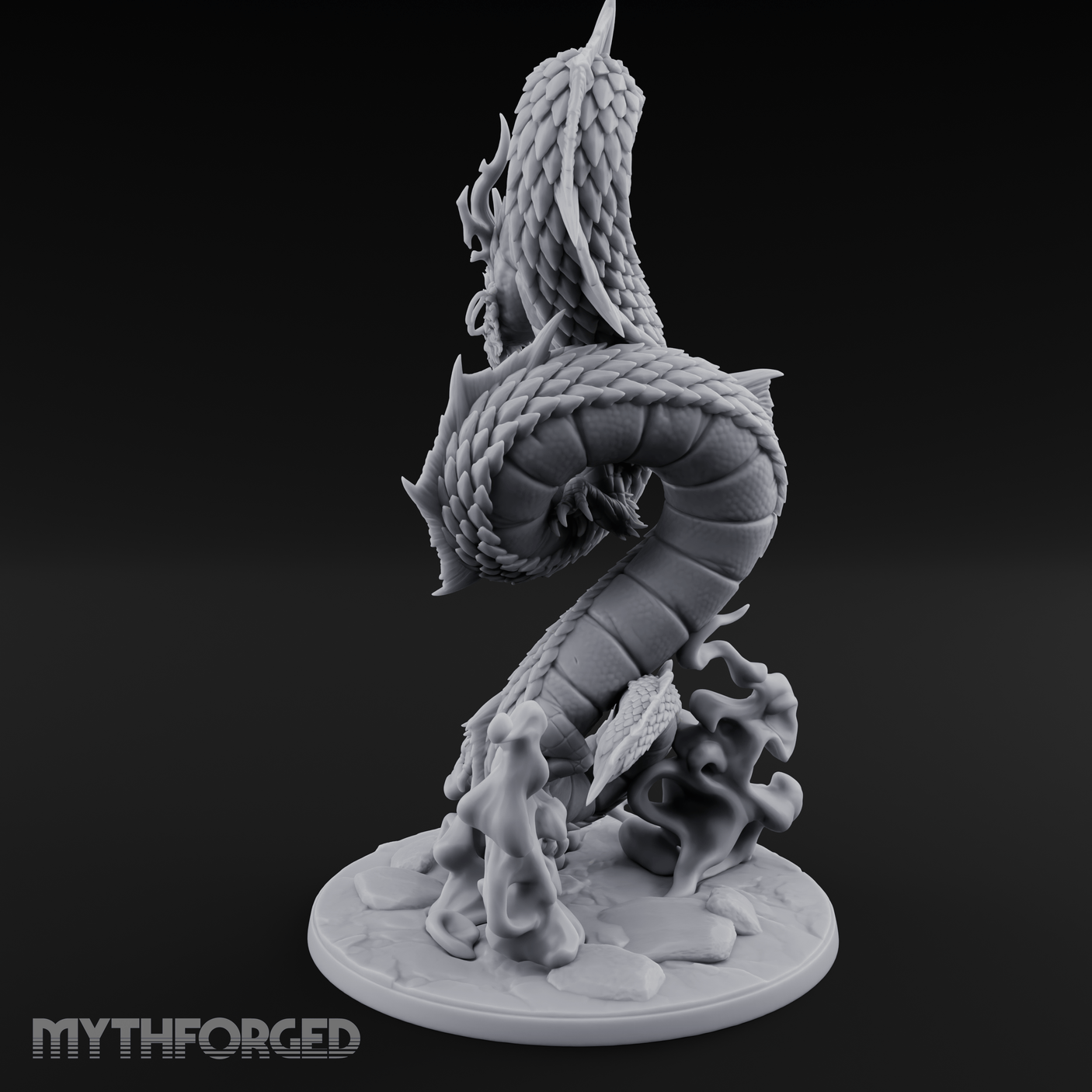 Coiling Skyward Lung Dragon Sorcerer Miniature for Dungeons and Dragons, Pathfinder or other TTRPGs