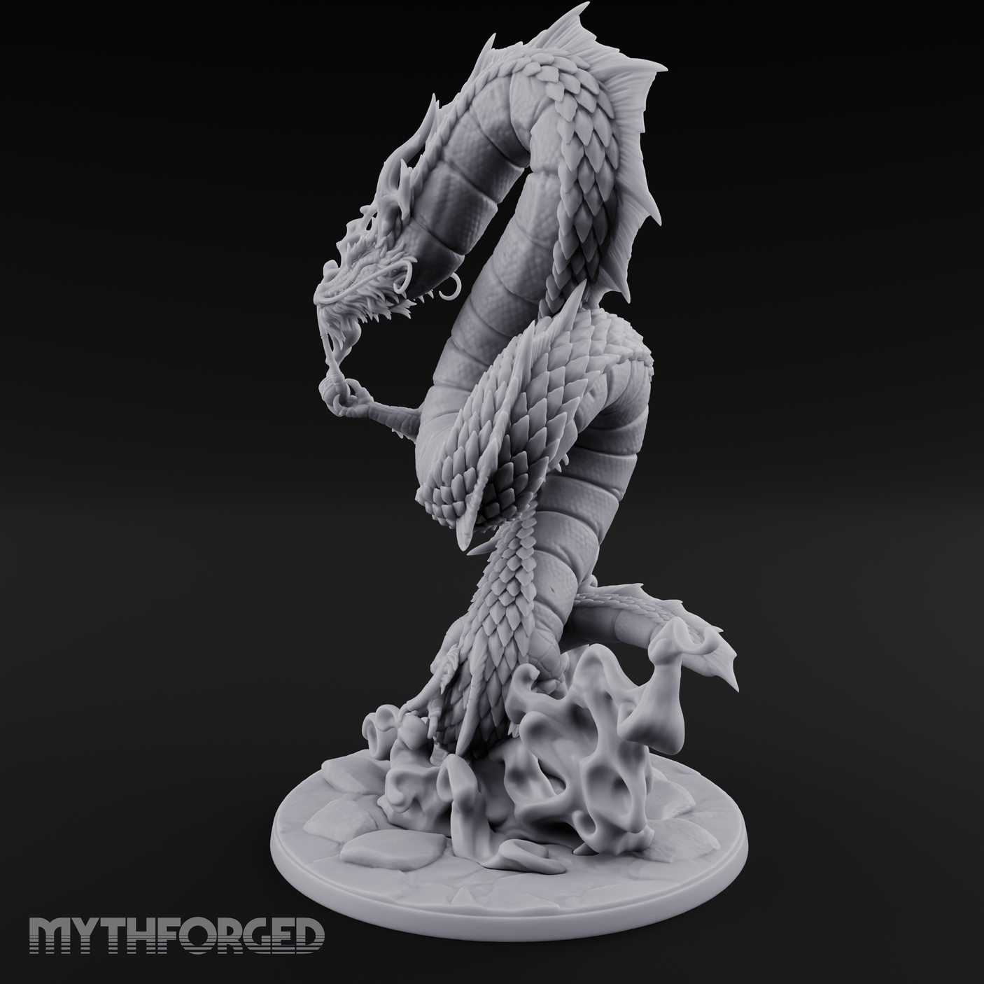 Coiling Skyward Lung Dragon Sorcerer Miniature for Dungeons and Dragons, Pathfinder or other TTRPGs