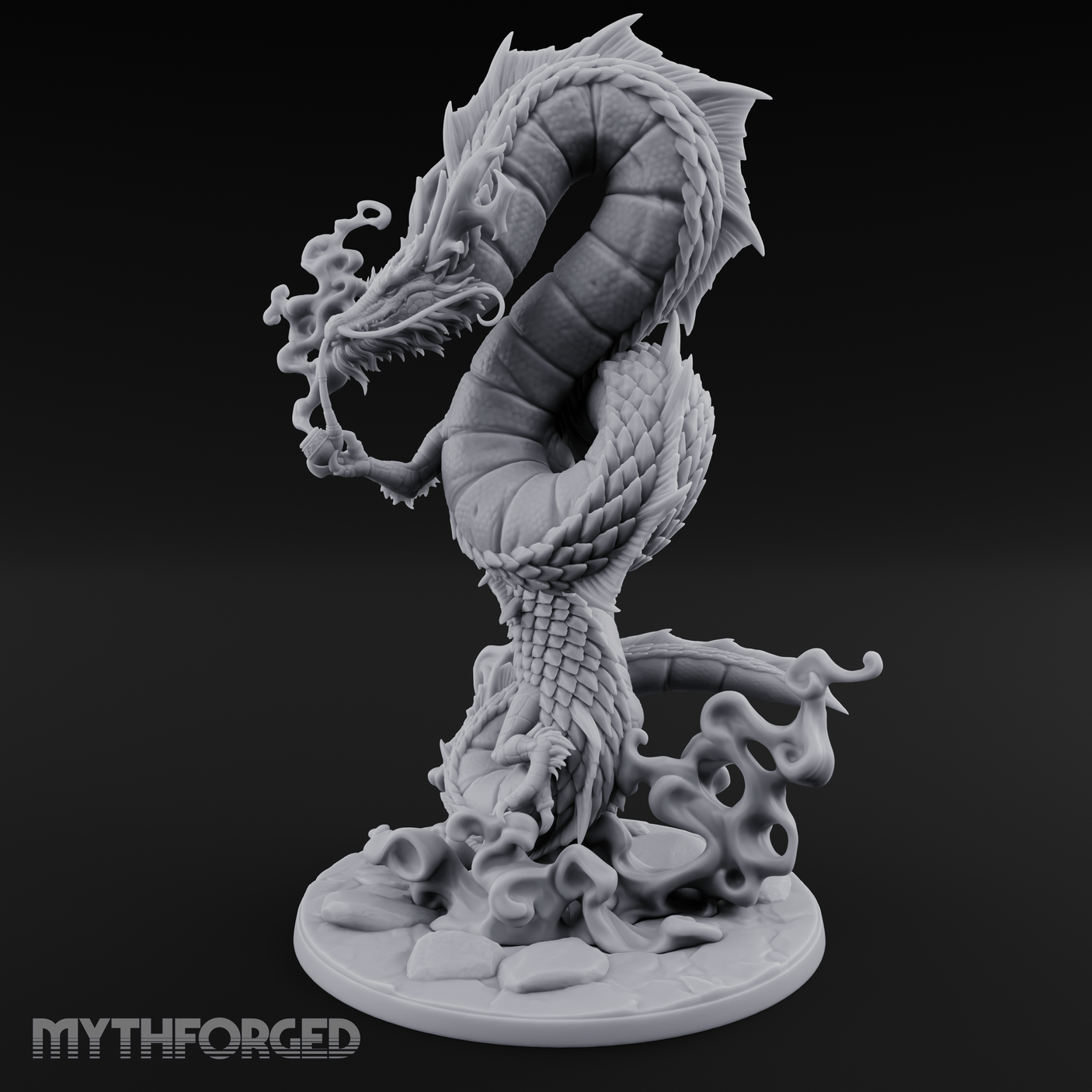Coiling Skyward Lung Dragon Sorcerer Miniature for Dungeons and Dragons, Pathfinder or other TTRPGs