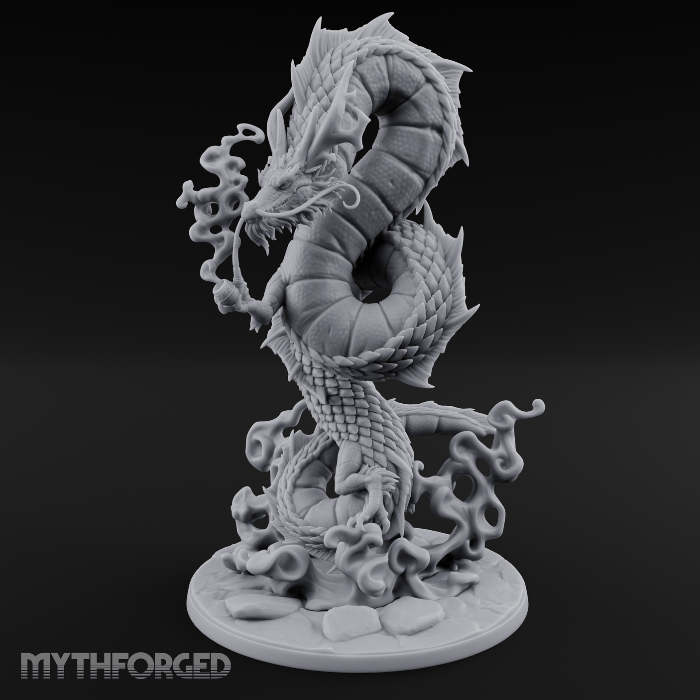Coiling Skyward Lung Dragon Sorcerer Miniature for Dungeons and Dragons, Pathfinder or other TTRPGs