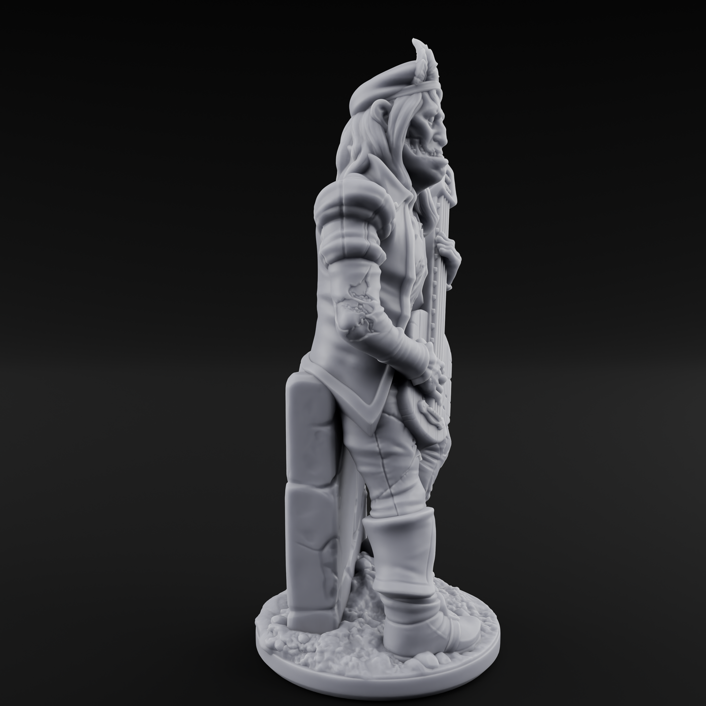 Still Strumming Zombie Bard Miniature for Dungeons and Dragons, Pathfinder or other TTRPGs
