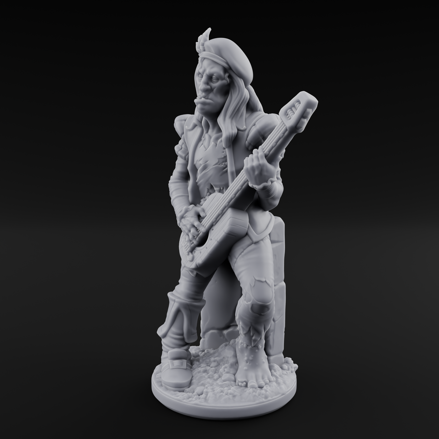 Still Strumming Zombie Bard Miniature for Dungeons and Dragons, Pathfinder or other TTRPGs