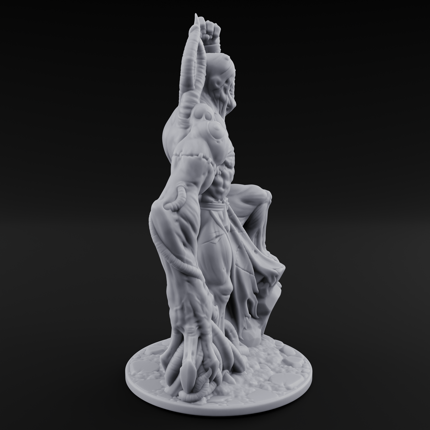 Fist Pumping Zombie Tyrant Miniature for Dungeons and Dragons, Pathfinder or other TTRPGs