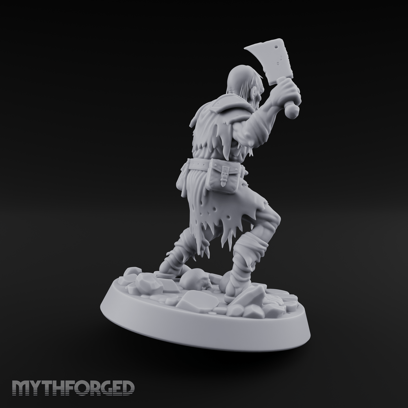 Cleaver Raised Hungry Zombie Brute Miniature for Dungeons and Dragons, Pathfinder or other TTRPGs