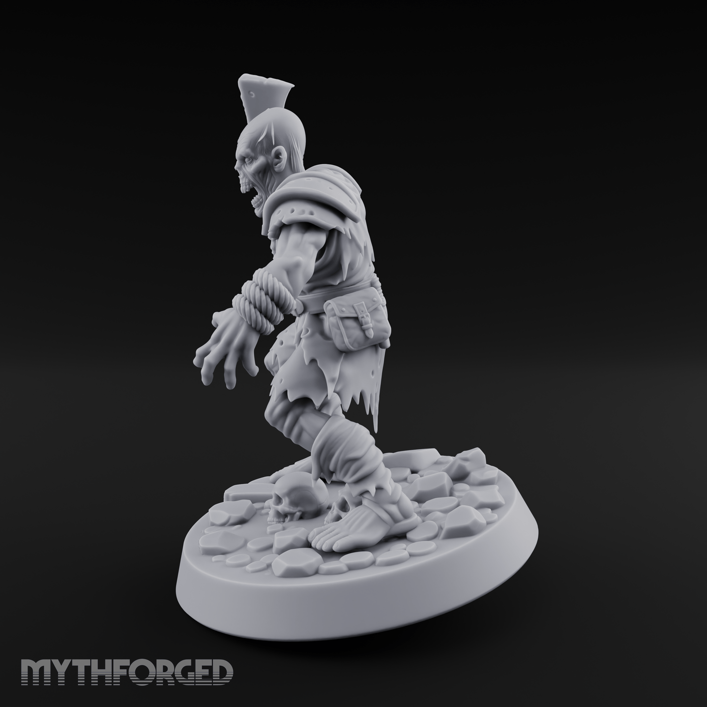 Cleaver Raised Hungry Zombie Brute Miniature for Dungeons and Dragons, Pathfinder or other TTRPGs