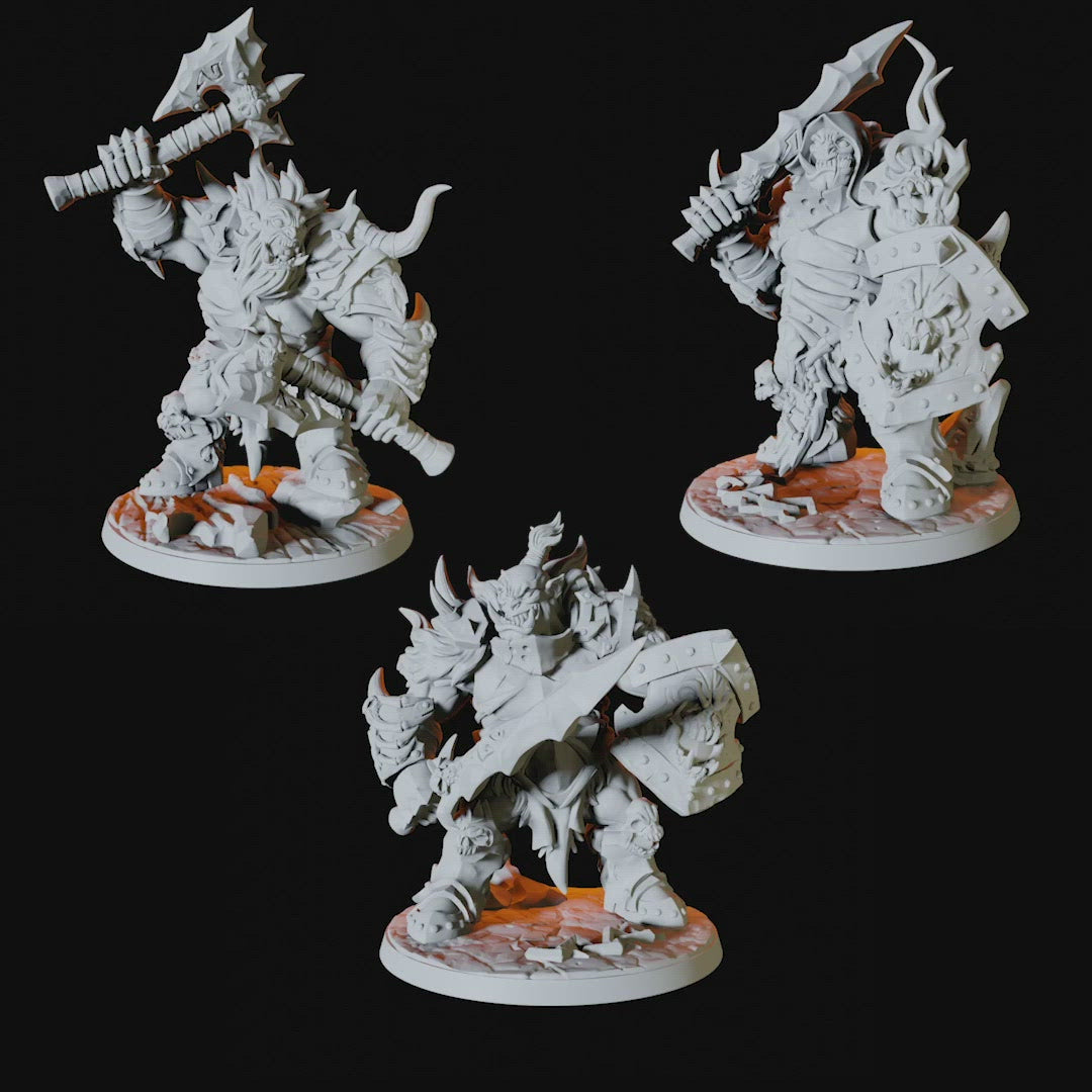 Three Frost Ogre Miniatures for Dungeons and Dragons - Myth Forged