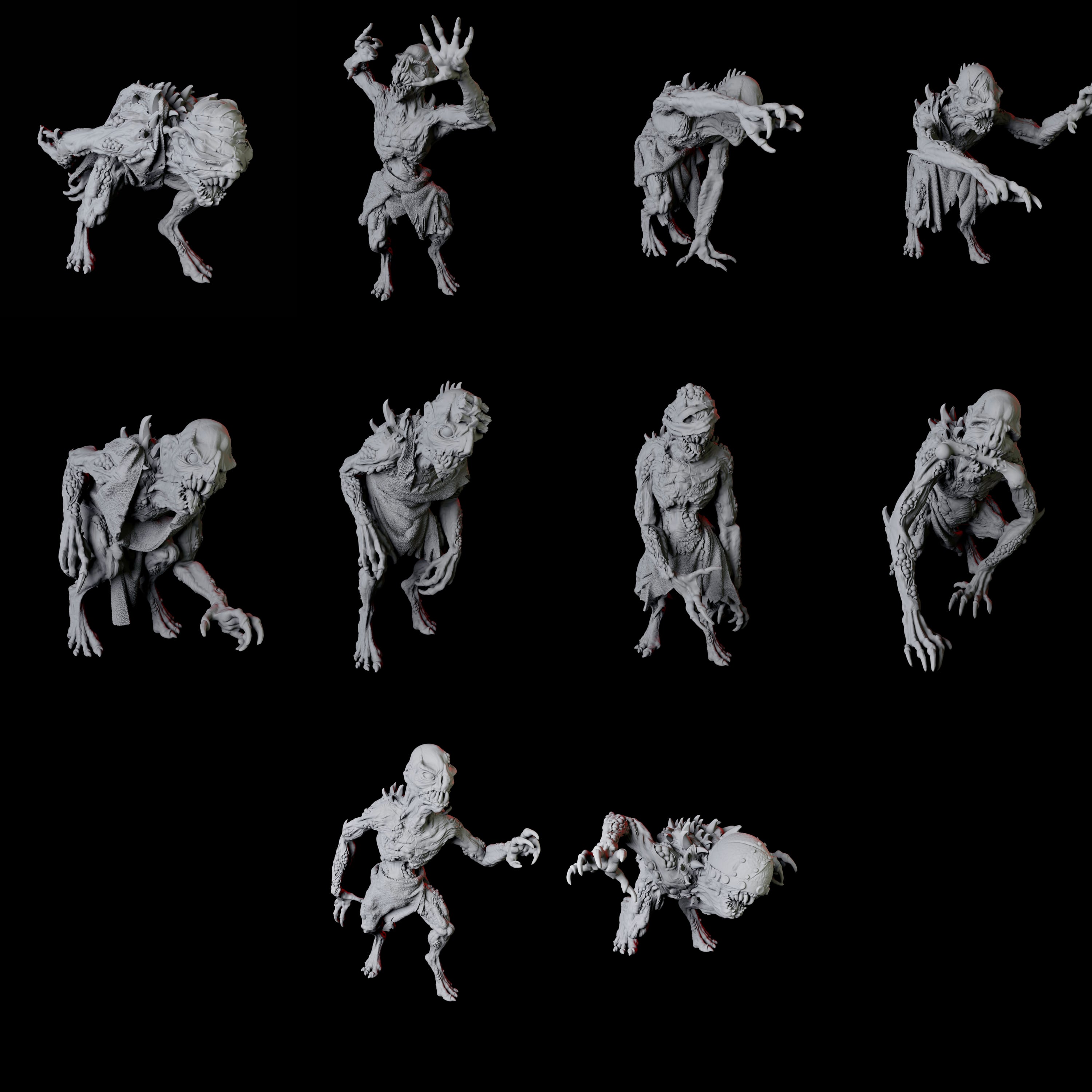 10 Ghoul Miniatures for Dungeons and Dragons - Myth Forged