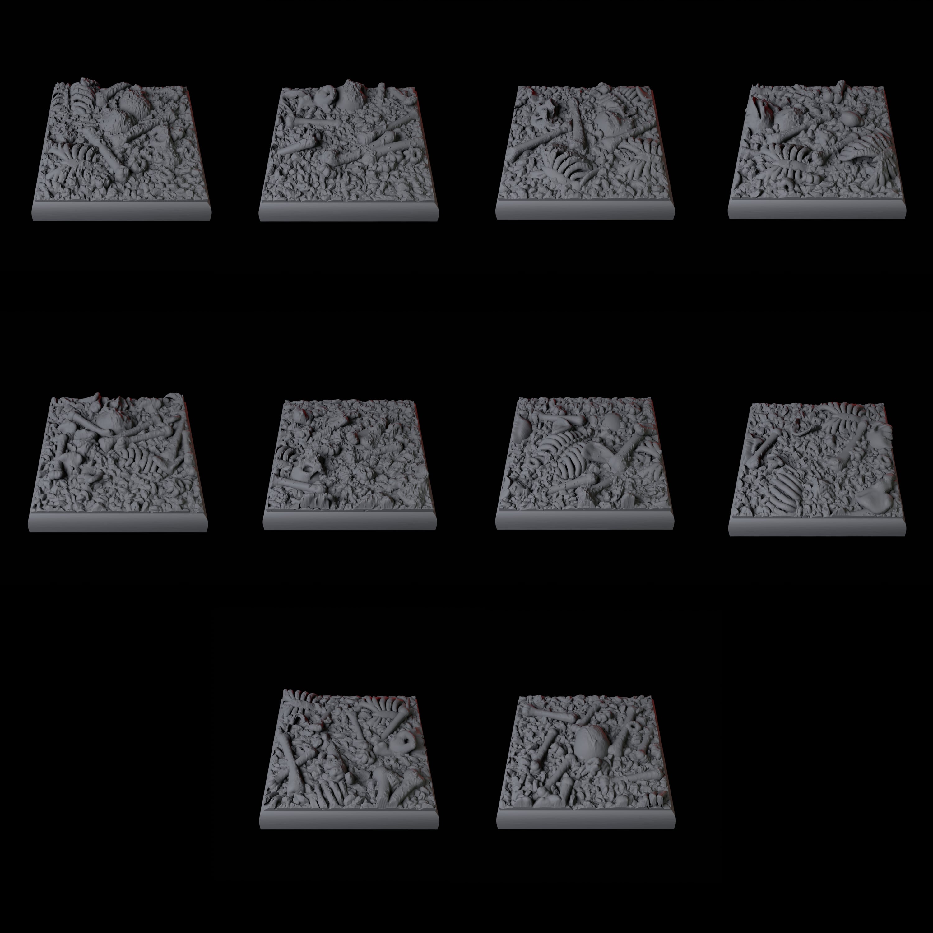 20mm Square Skull and Bones Bases for Dungeons and Dragons - Myth Forged