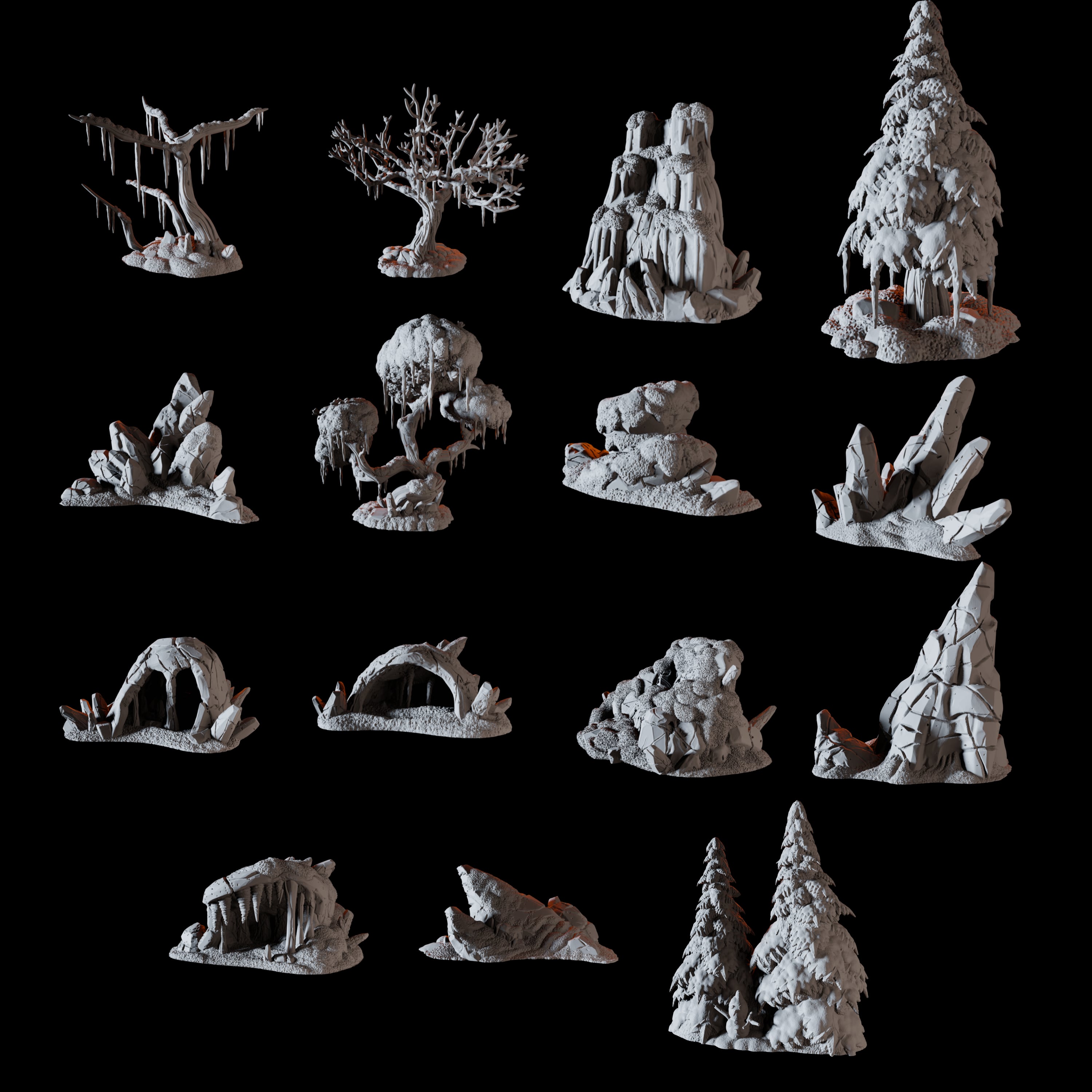 15 Arctic Scatter Terrain Miniatures for Dungeons and Dragons - Myth Forged