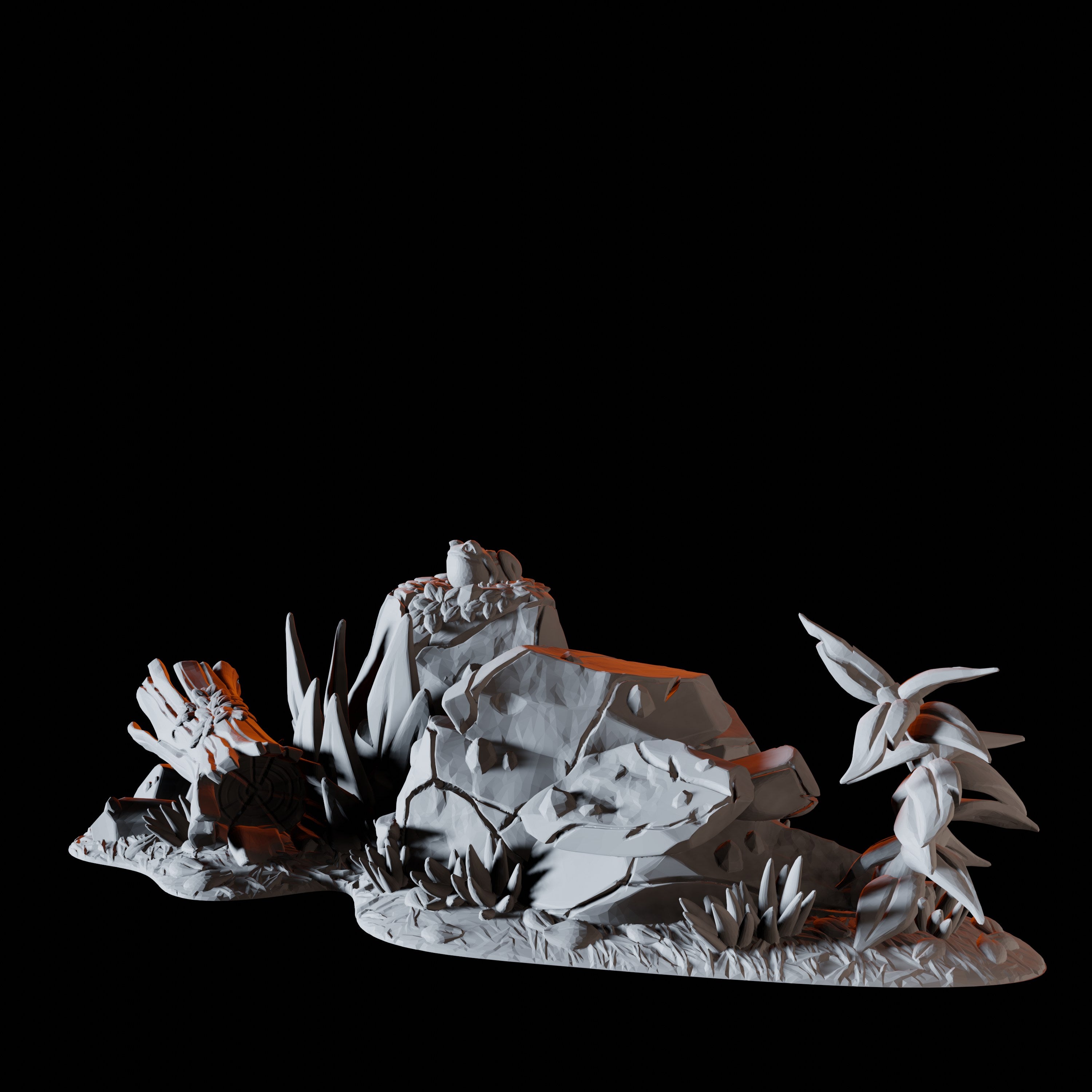 Frog on a rock - Forest Scatter Terrain Miniature for Dungeons and Dragons - Myth Forged