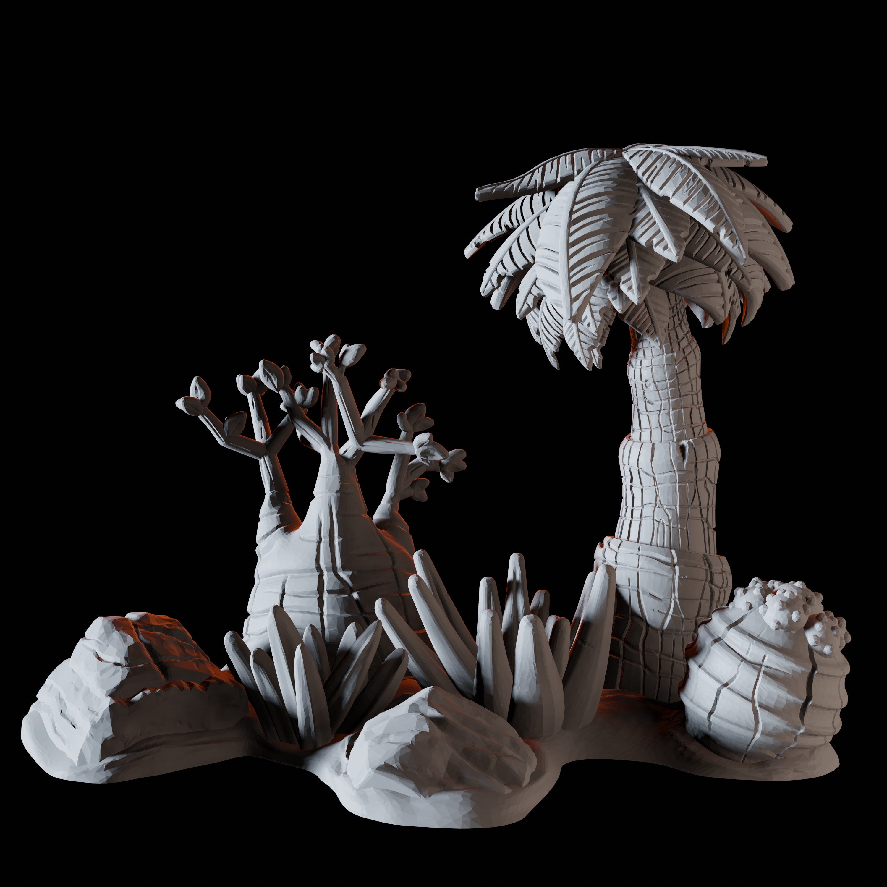 Desert Trees - Desert Scatter Terrain Miniature for Dungeons and Dragons - Myth Forged