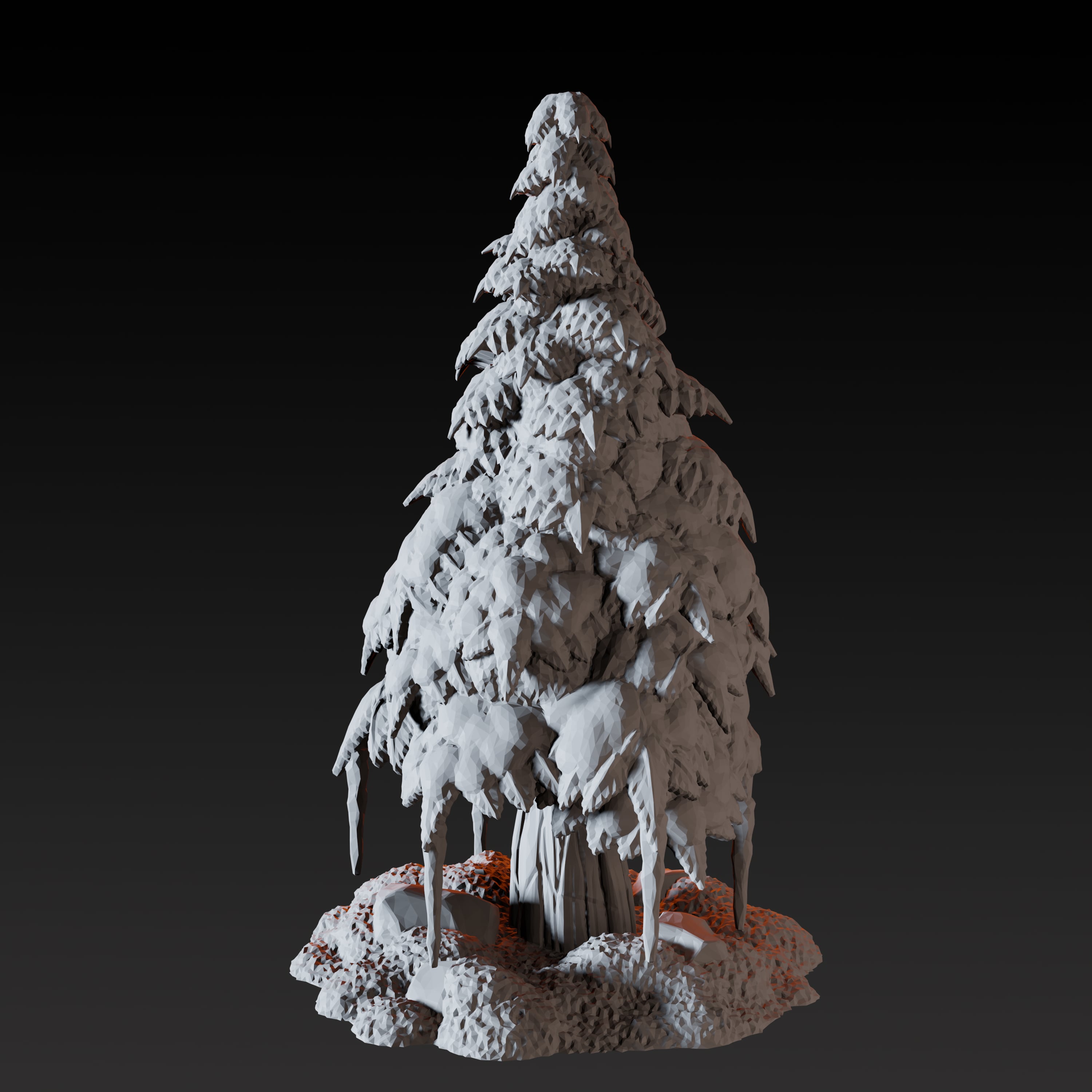 Snowy Pine - Arctic Scatter Terrain Miniature for Dungeons and Dragons - Myth Forged