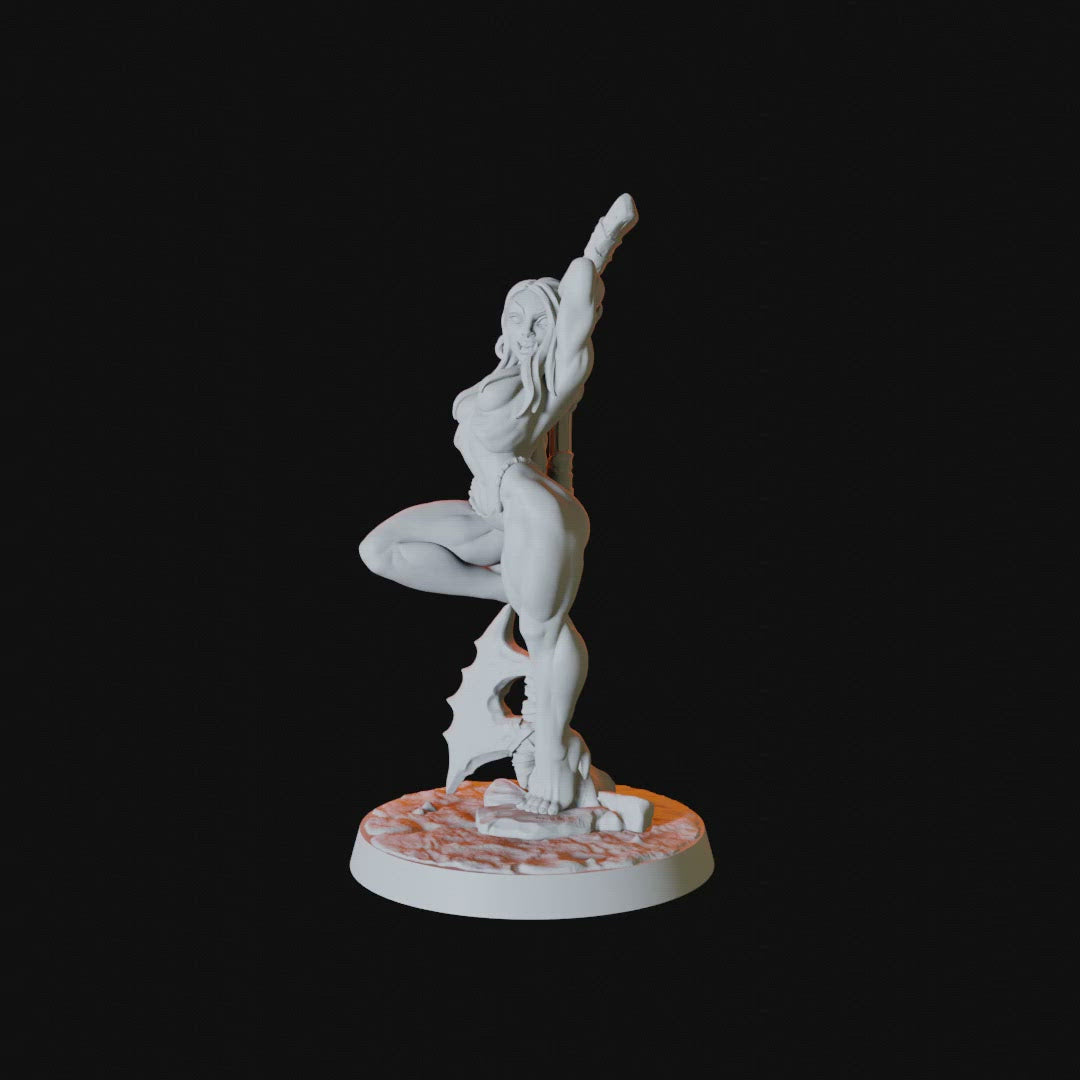 Orc Pinup Miniature for Dungeons and Dragons - Myth Forged