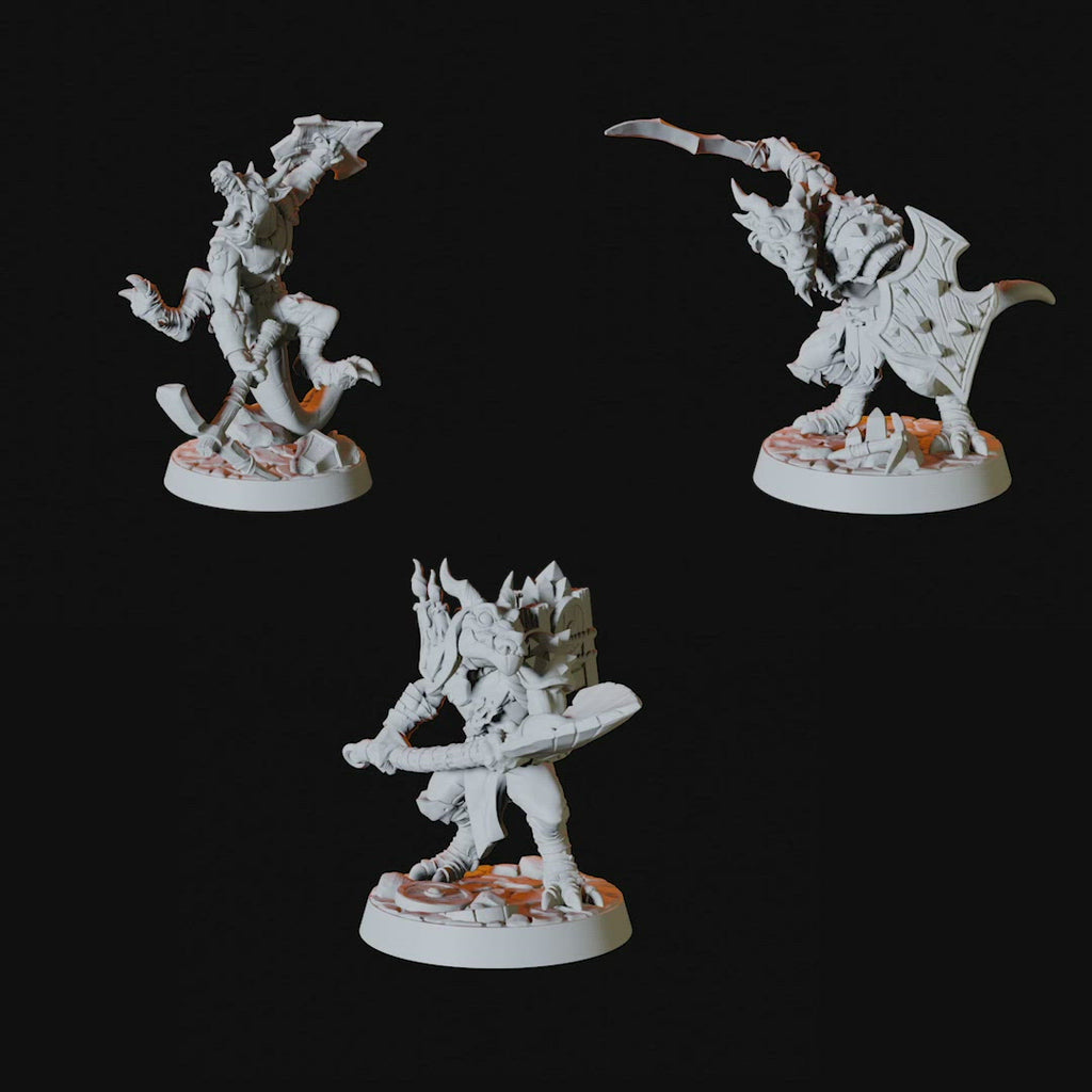 Deep Mine Kobold Army - Six Soldier Miniatures for Dungeons and Dragons - Myth Forged