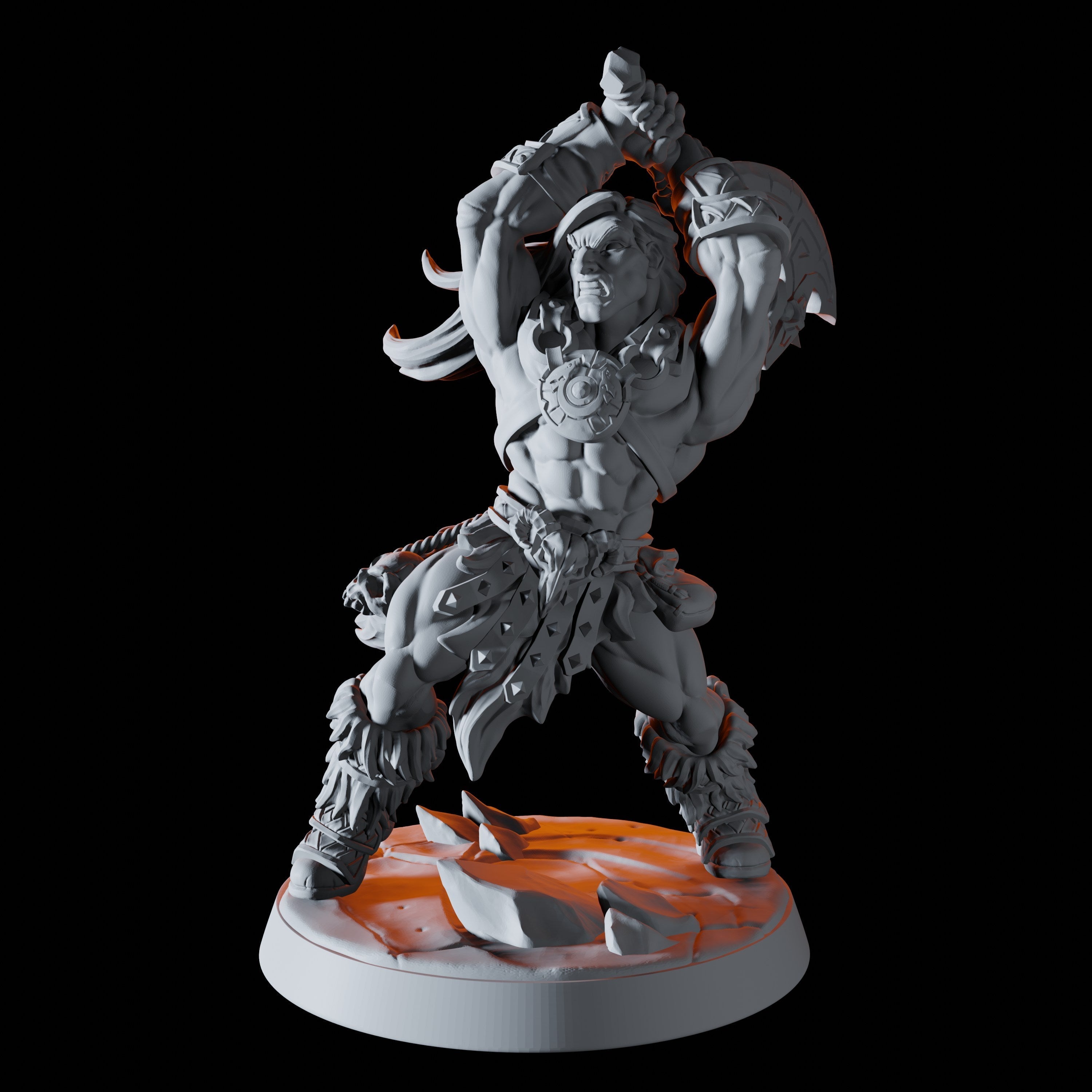 Barbarian Horde - Six Barbarbian Miniatures for Dungeons and Dragons - Myth Forged