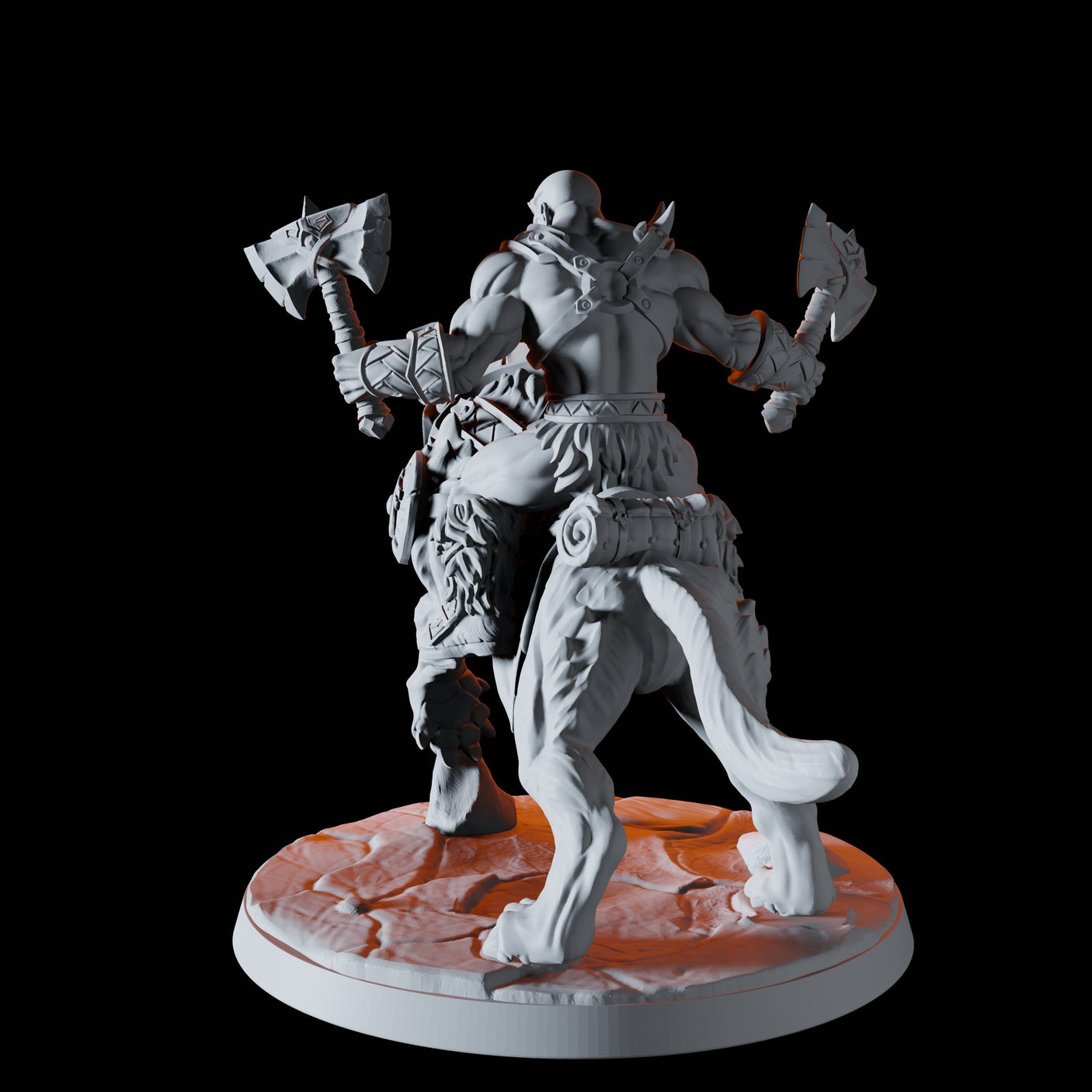 Barbarian on Sabre-Toothed Tiger B Miniature for Dungeons and Dragons, Pathfinder or other TTRPGs