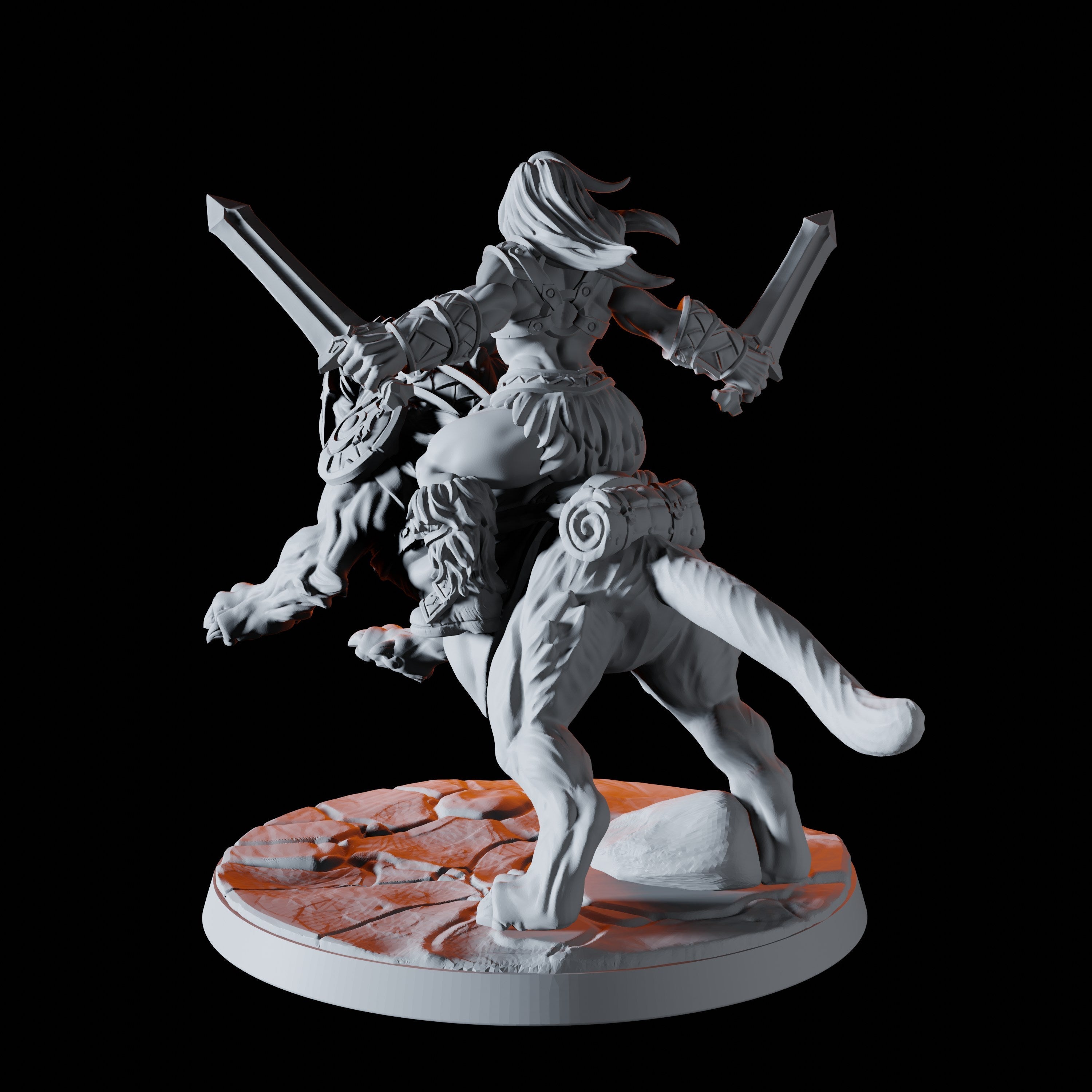 Barbarian on Sabre-Toothed Tiger Miniature for Dungeons and Dragons - Myth Forged