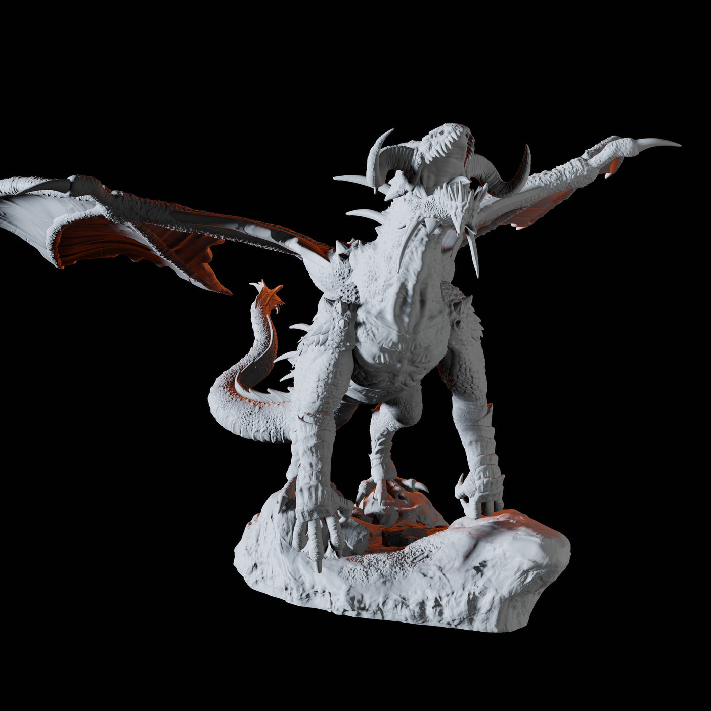 Black Dragon Miniature for Dungeons and Dragons, Pathfinder or other TTRPGs