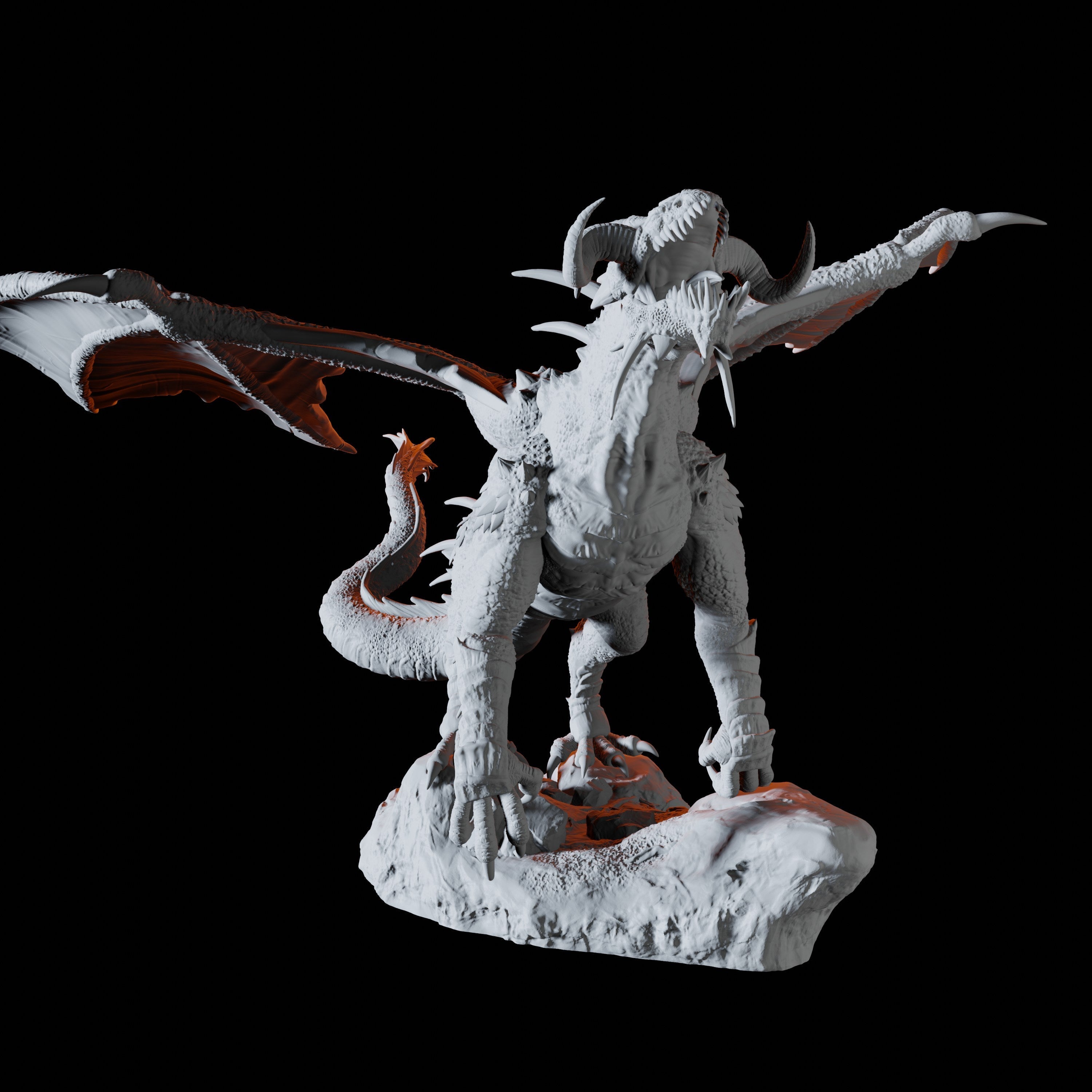 Black Dragon Miniature for Dungeons and Dragons - Myth Forged