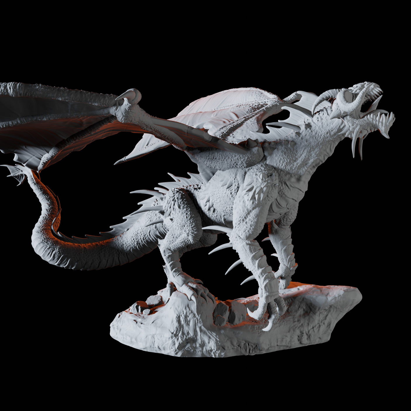 Black Dragon Miniature for Dungeons and Dragons, Pathfinder or other TTRPGs
