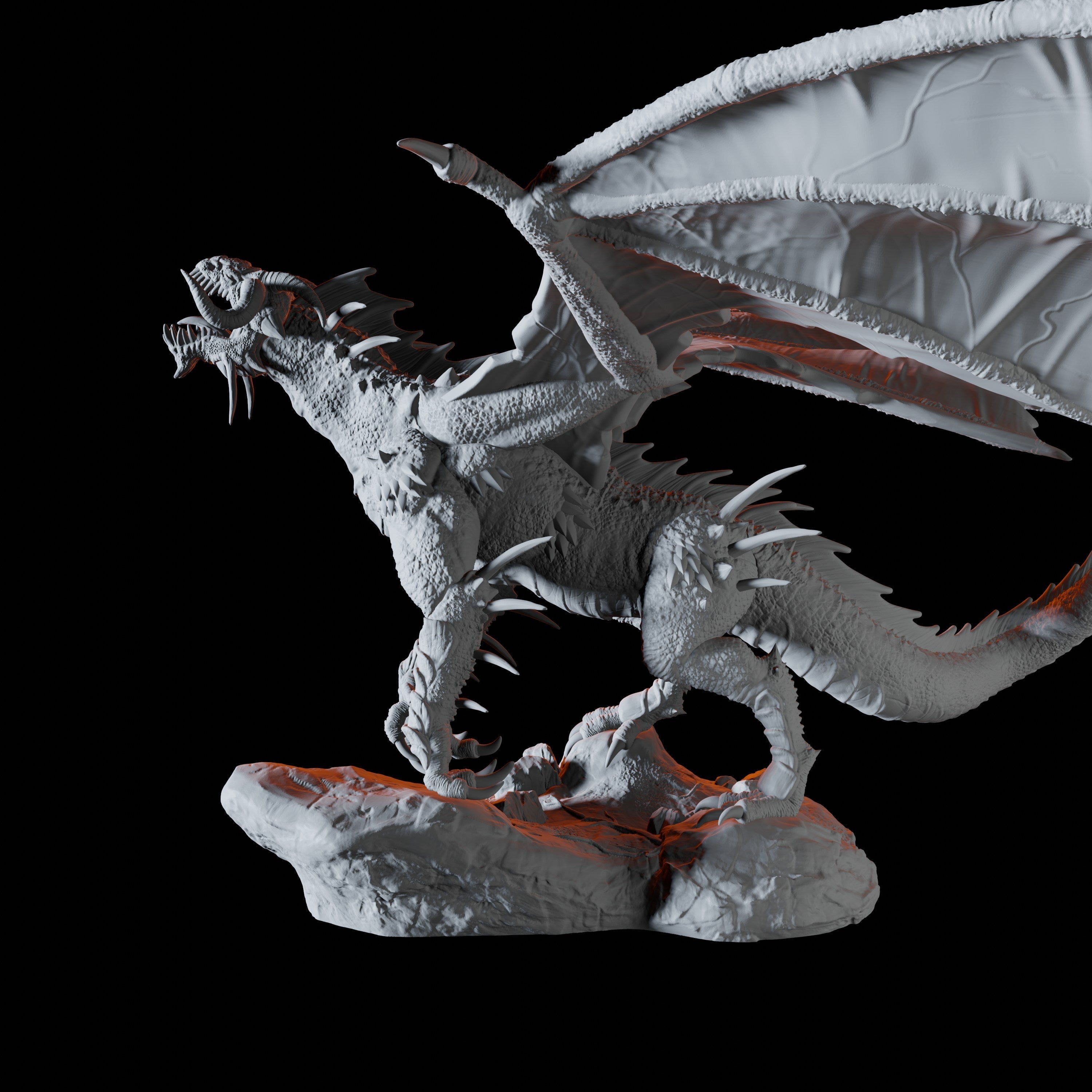 Black Dragon Miniature for Dungeons and Dragons - Myth Forged