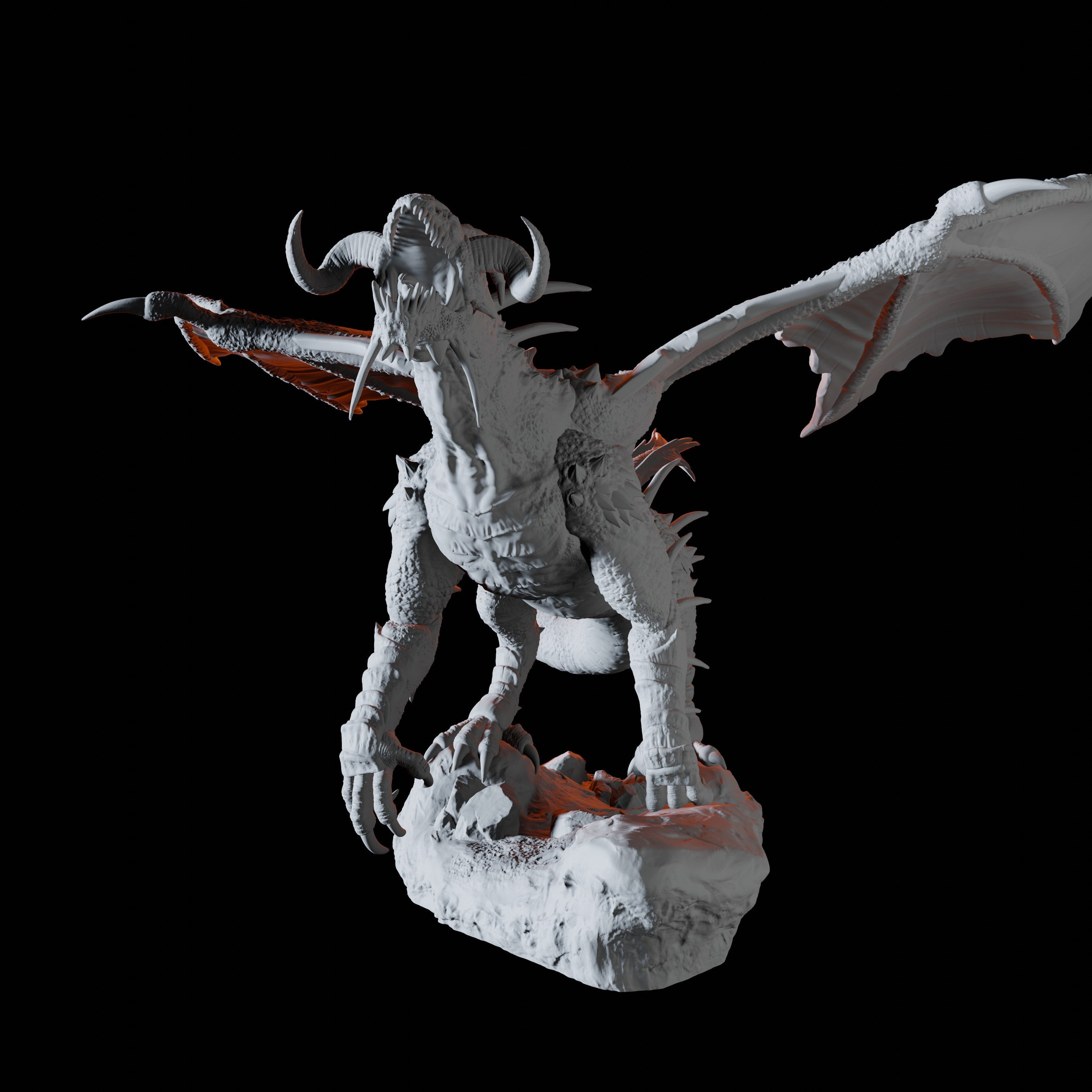 Black Dragon Miniature for Dungeons and Dragons - Myth Forged