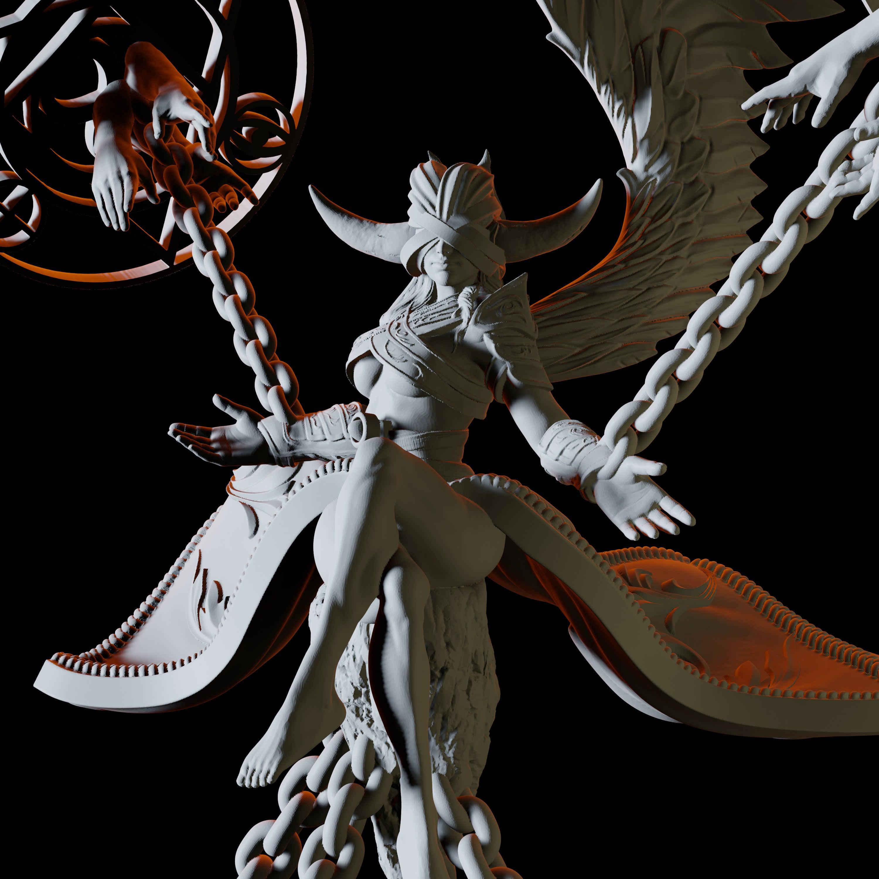 Blind Sorceress Devil Miniature for Dungeons and Dragons - Myth Forged