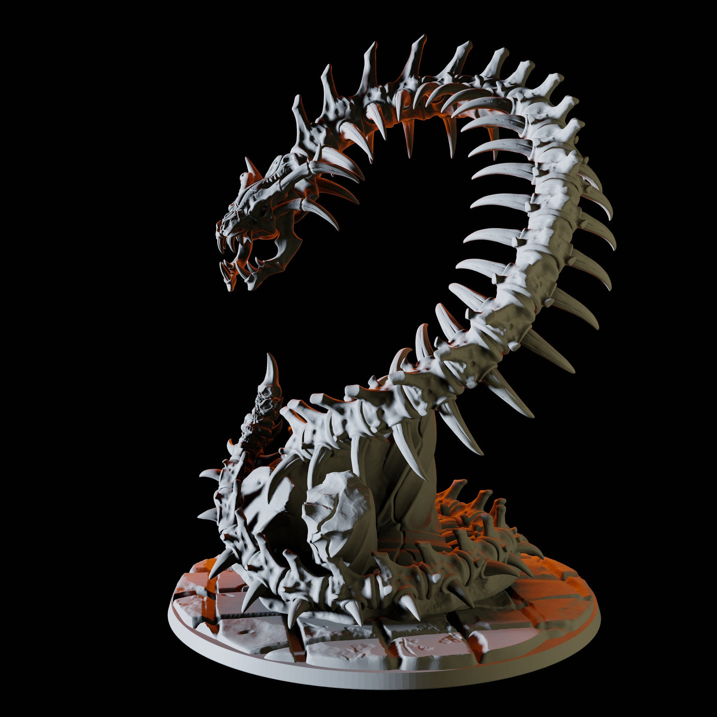 Bone Naga Miniature for Dungeons and Dragons, Pathfinder or other TTRPGs