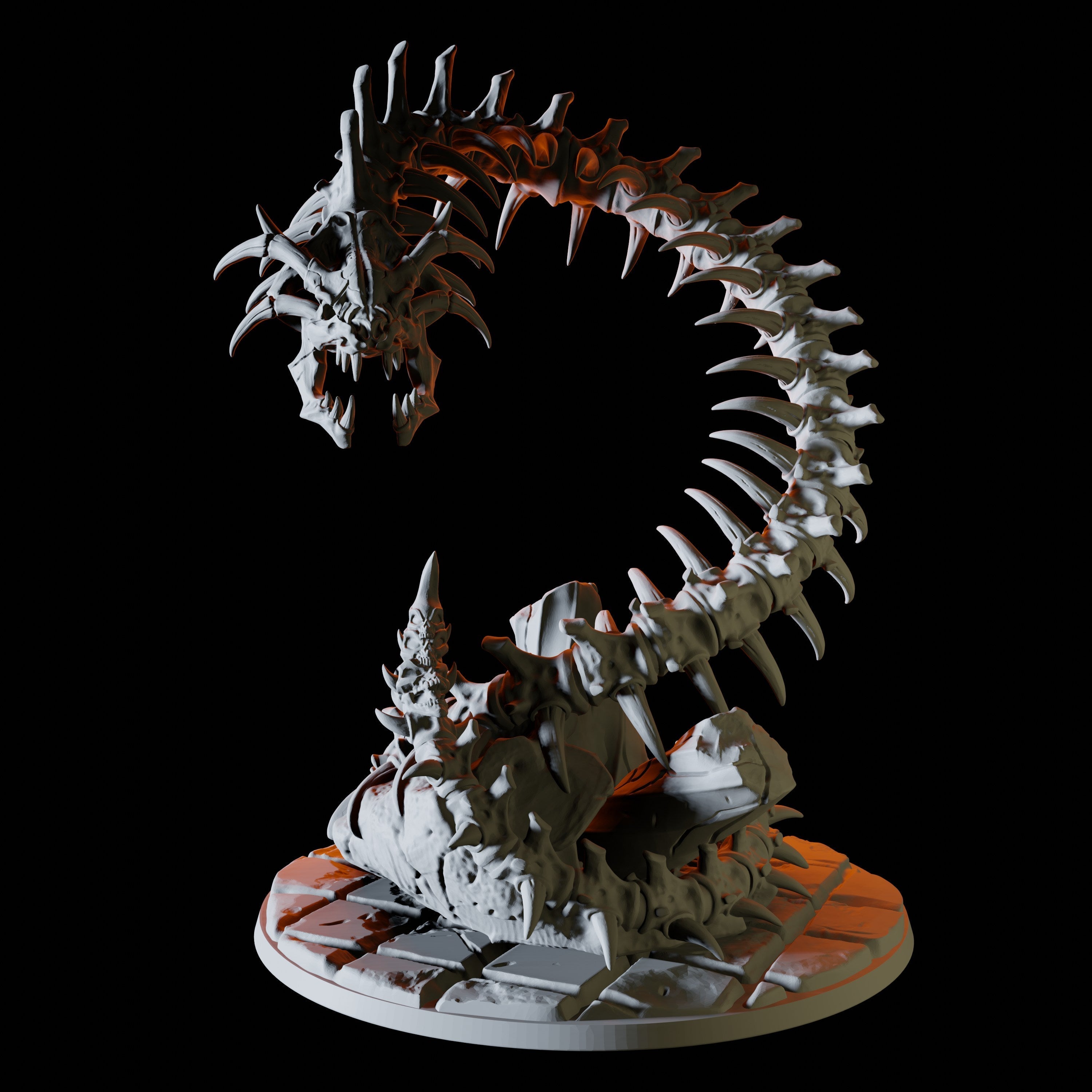Bone Naga Miniature for Dungeons and Dragons - Myth Forged