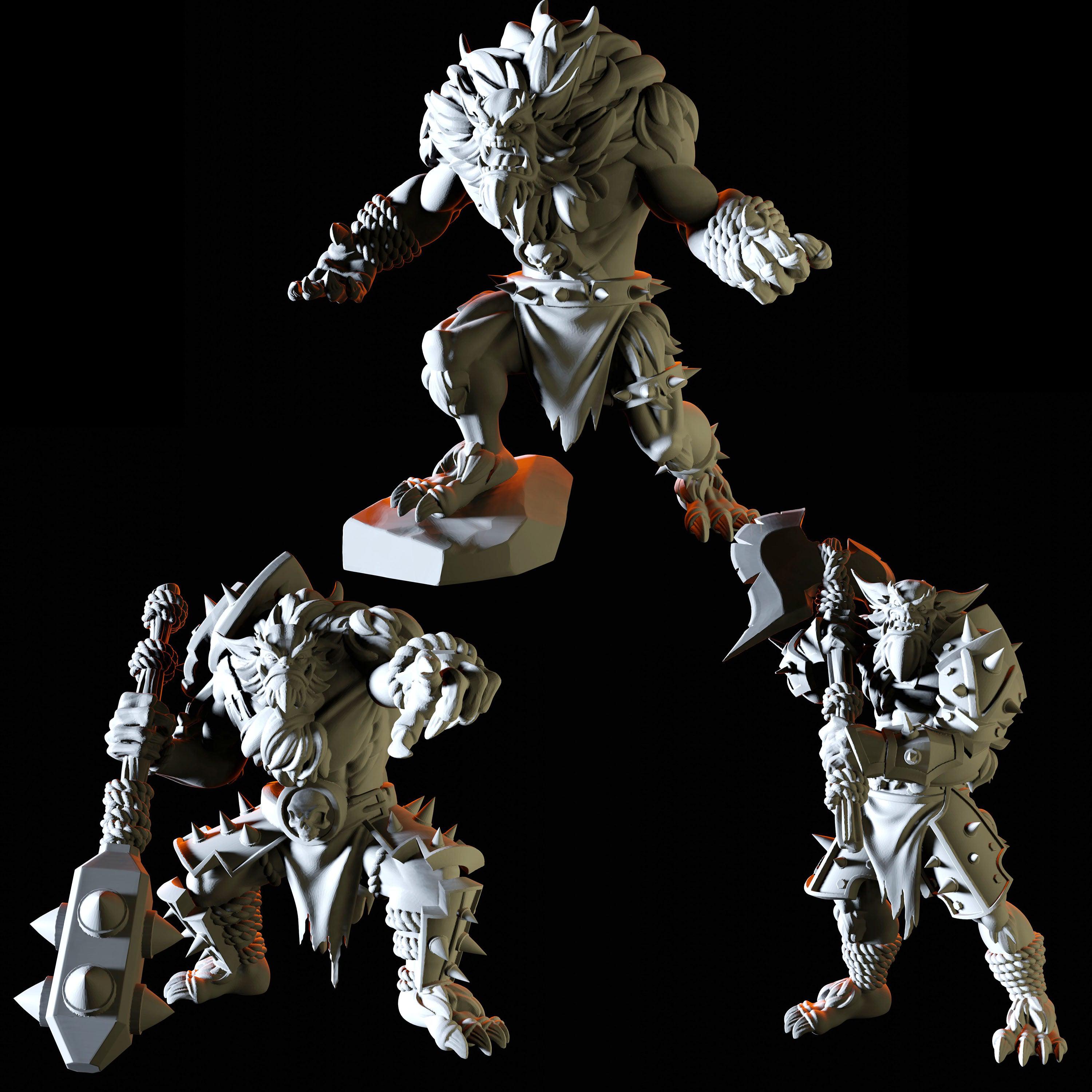 Three Bugbear Miniatures for Dungeons and Dragons - Myth Forged