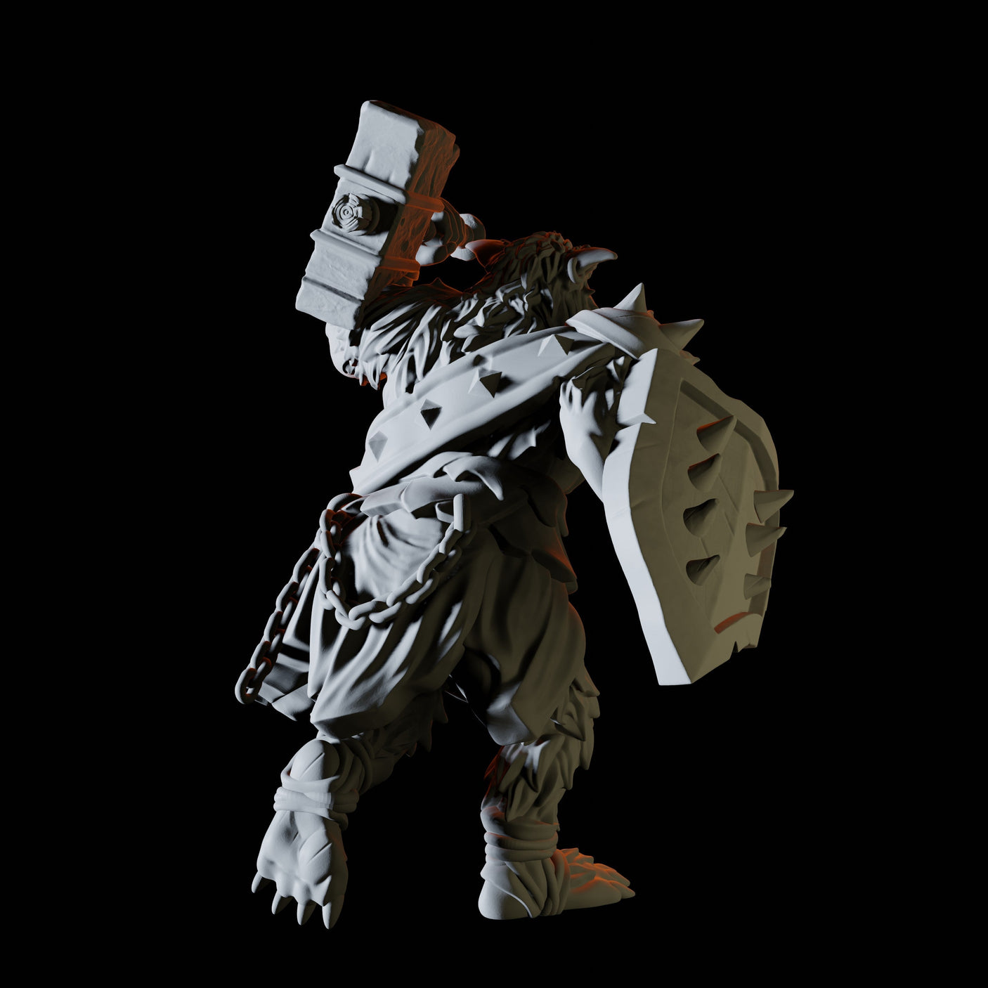 Bugbear with hammer Miniature for Dungeons and Dragons, Pathfinder or other TTRPGs
