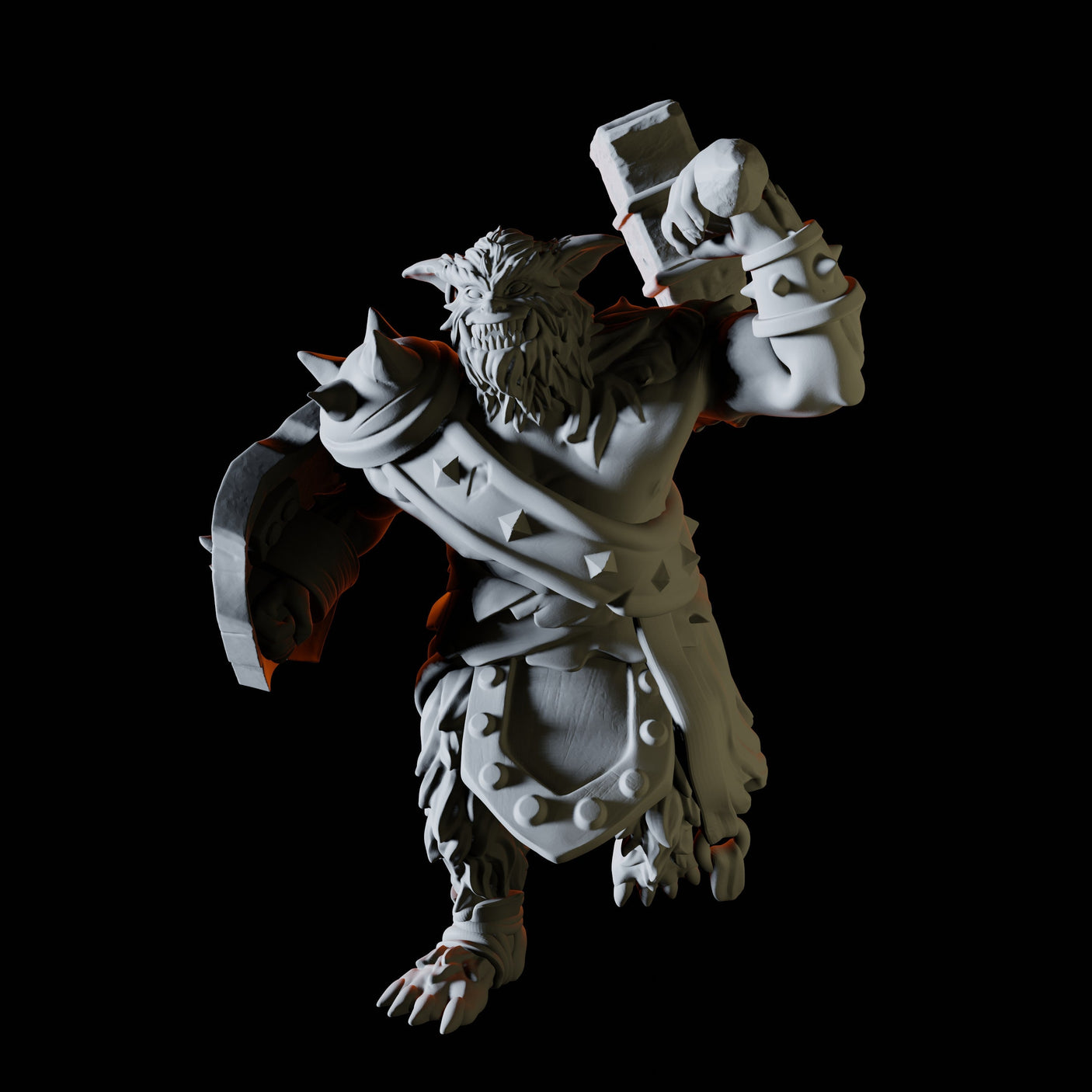 Bugbear with hammer Miniature for Dungeons and Dragons, Pathfinder or other TTRPGs