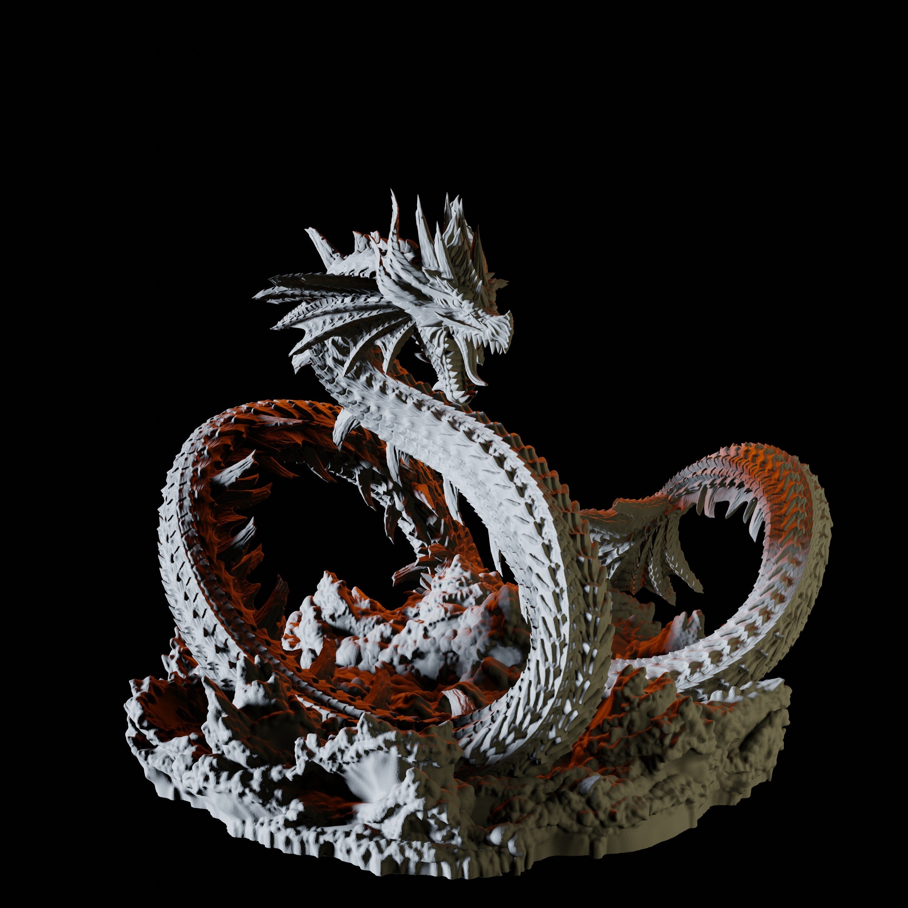 Coiled Leviathan Miniature for Dungeons and Dragons - Myth Forged