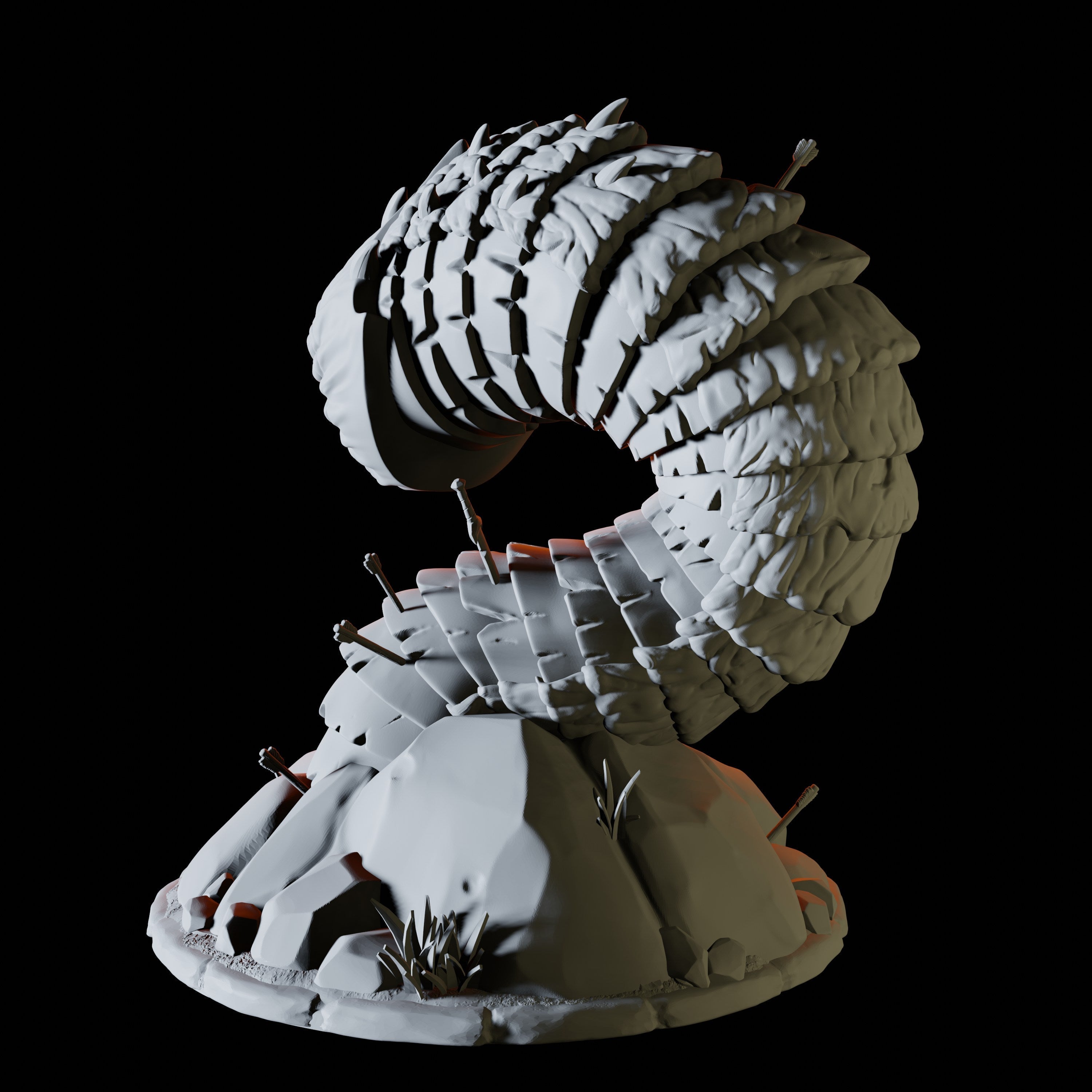 Purple Worm Miniature for Dungeons and Dragons - Myth Forged