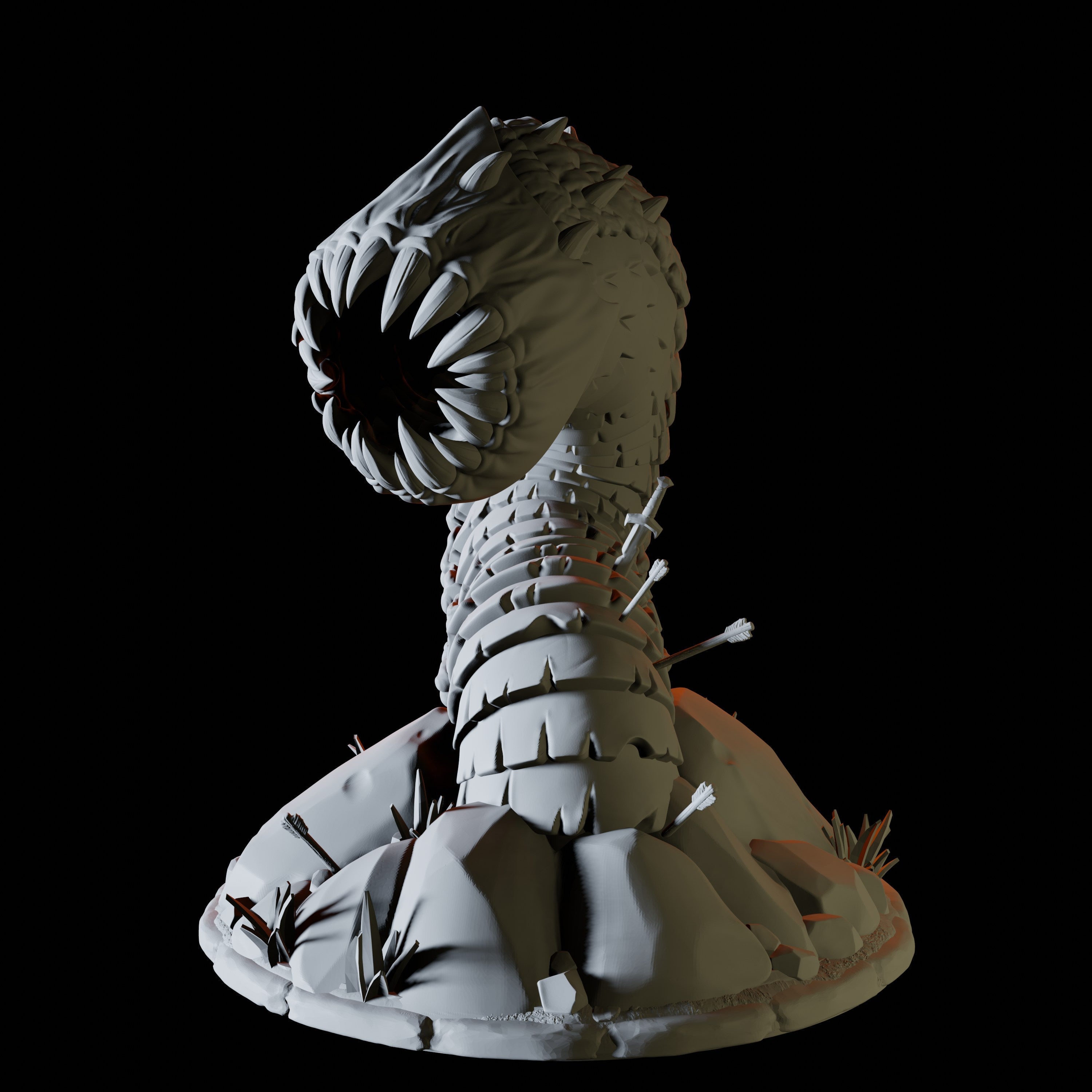 Purple Worm Miniature for Dungeons and Dragons - Myth Forged
