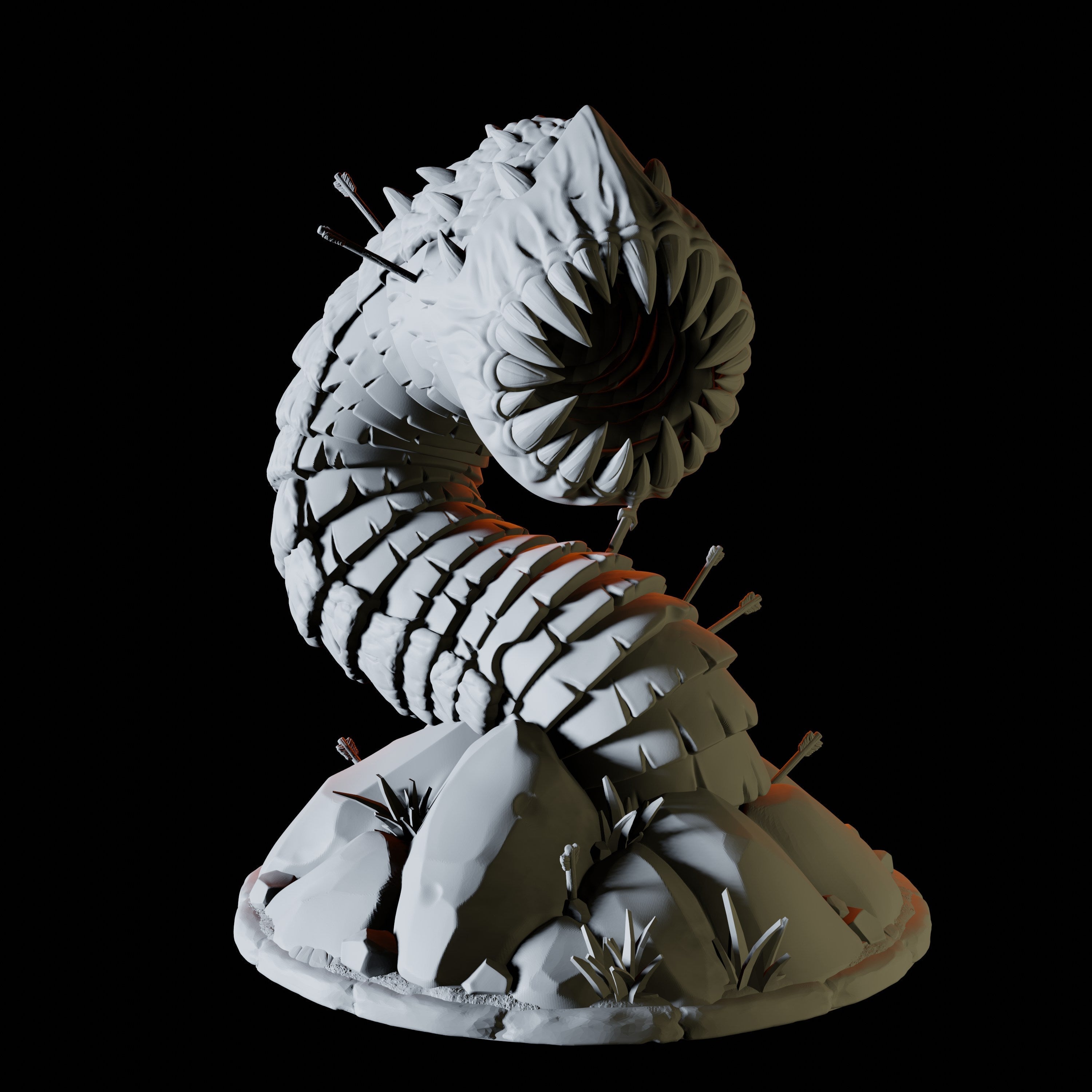 Purple Worm Miniature for Dungeons and Dragons - Myth Forged