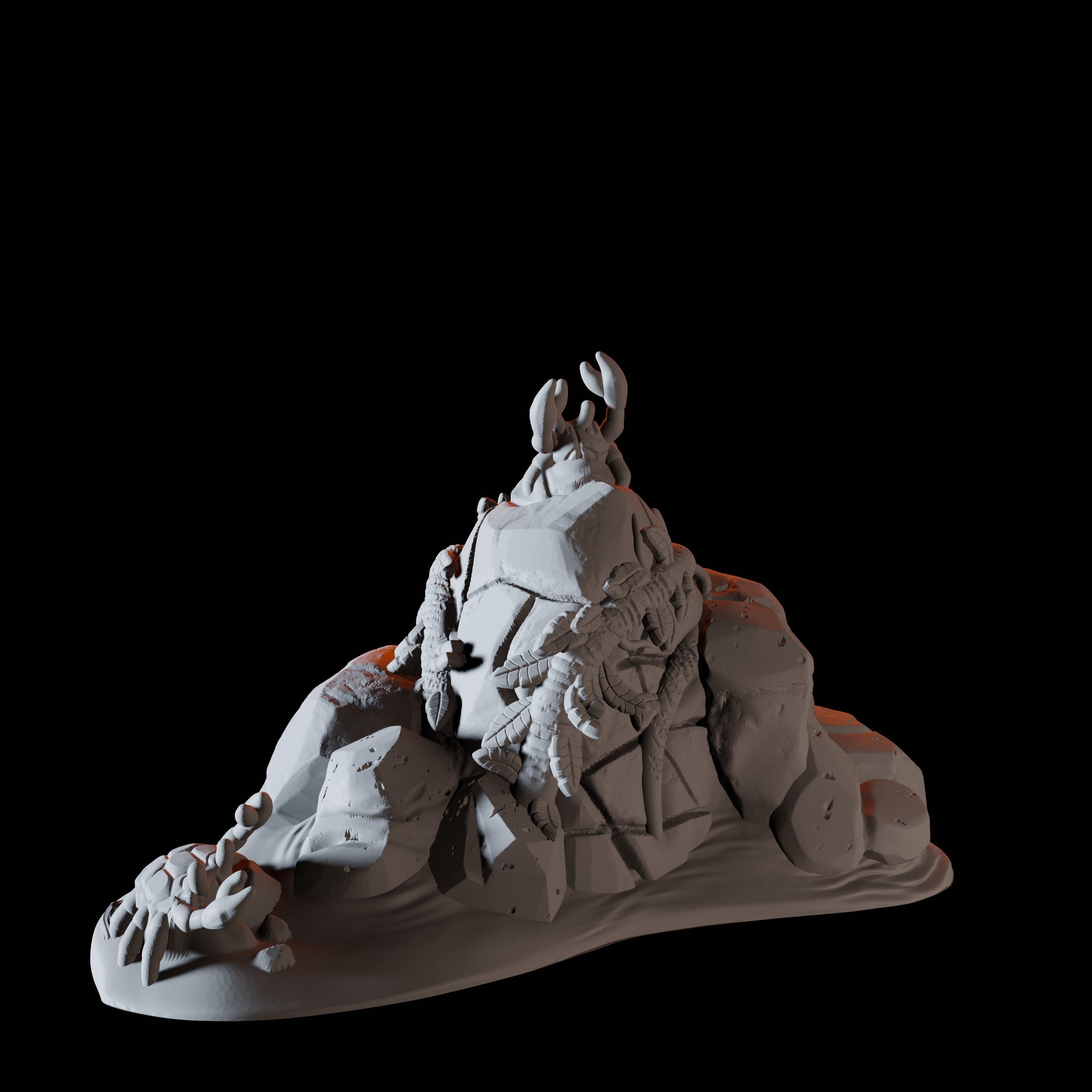 Crabs on Rocks - Coastal Terrain Miniature for Dungeons and Dragons - Myth Forged