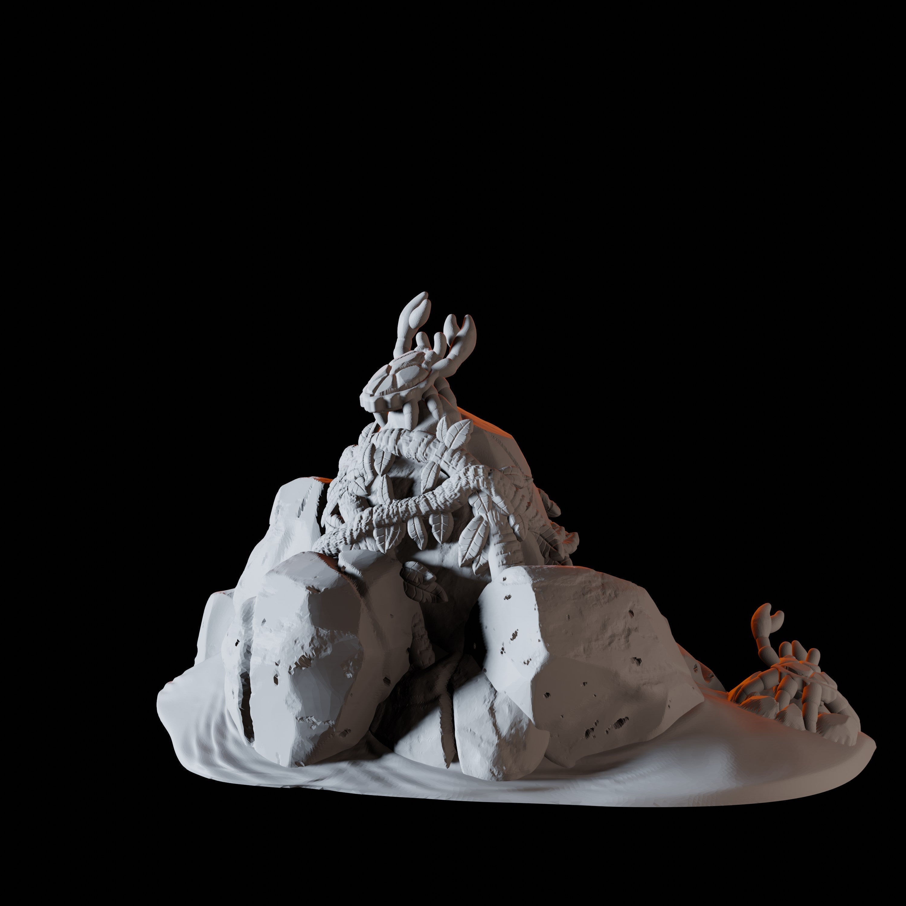 Crabs on Rocks - Coastal Terrain Miniature for Dungeons and Dragons - Myth Forged