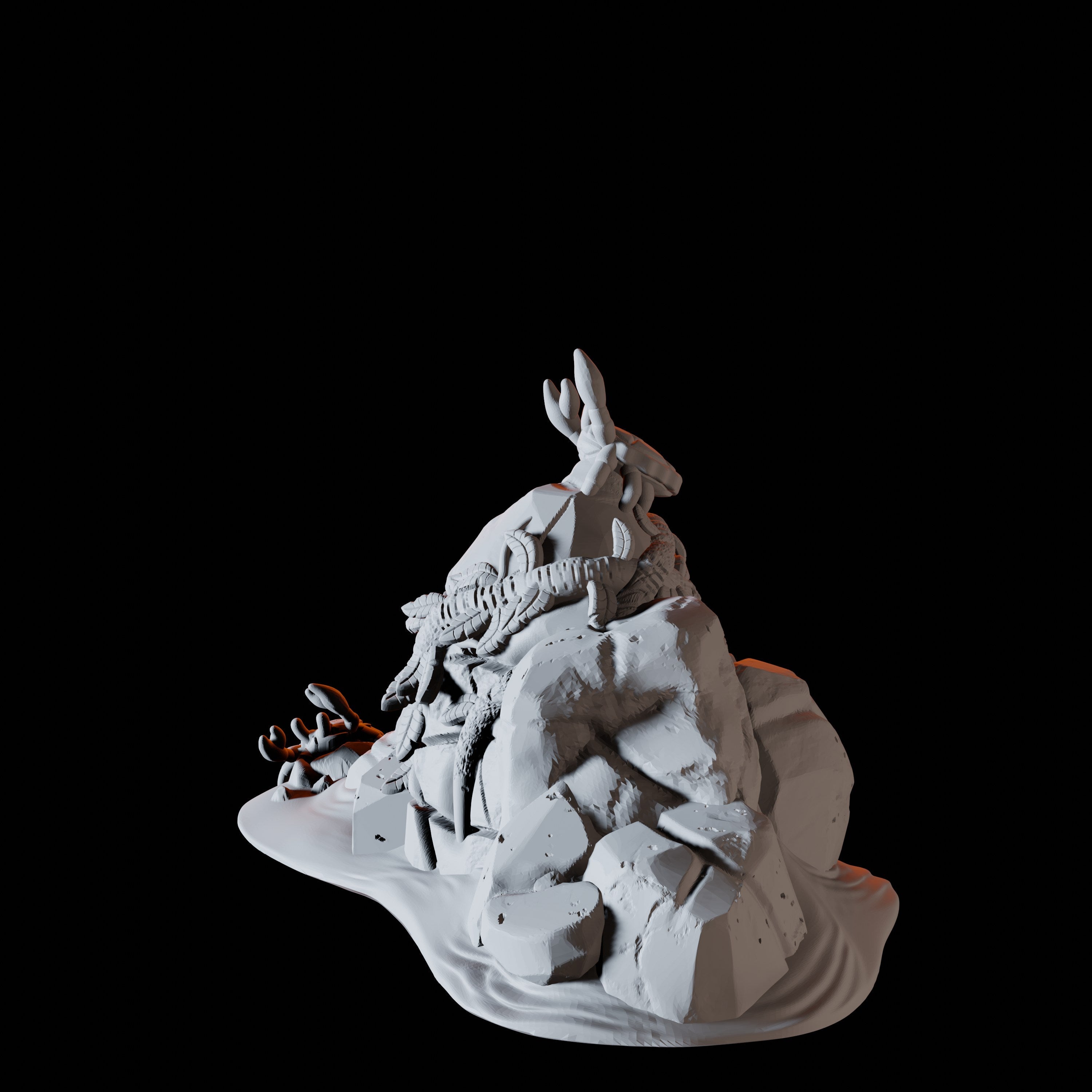 Crabs on Rocks - Coastal Terrain Miniature for Dungeons and Dragons - Myth Forged