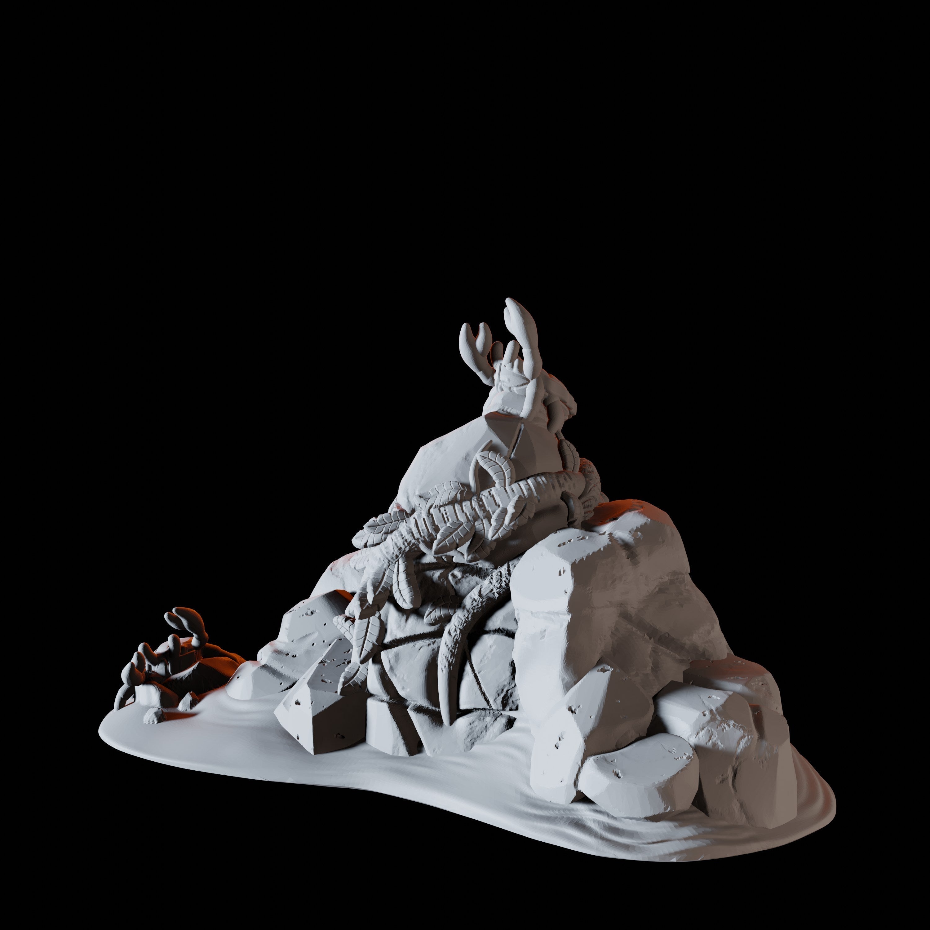 Crabs on Rocks - Coastal Terrain Miniature for Dungeons and Dragons - Myth Forged