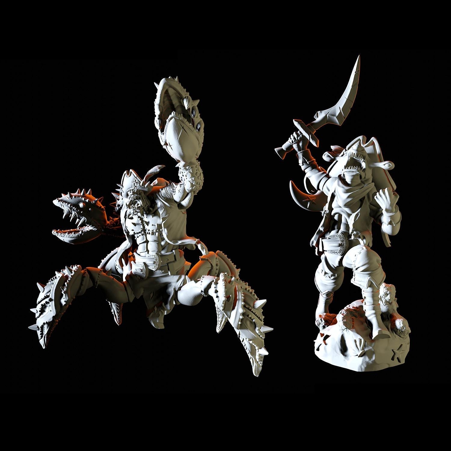 Cursed Pirate Crew Miniature for Dungeons and Dragons - Myth Forged