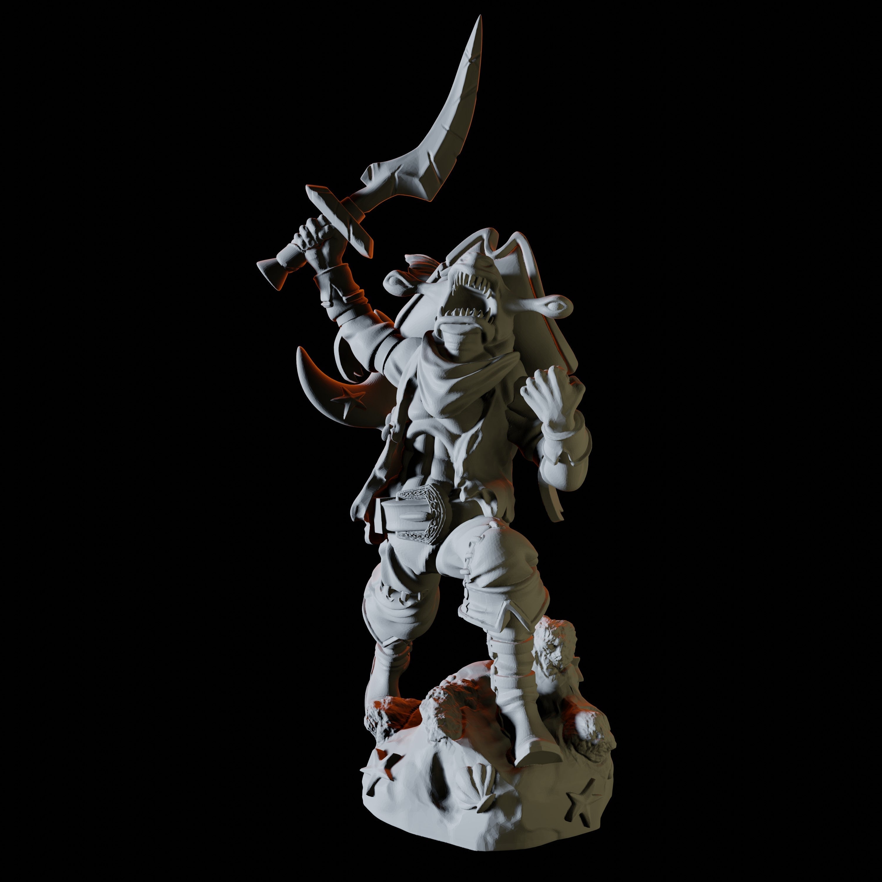 Cursed Pirate Crew Shark Miniature for Dungeons and Dragons - Myth Forged