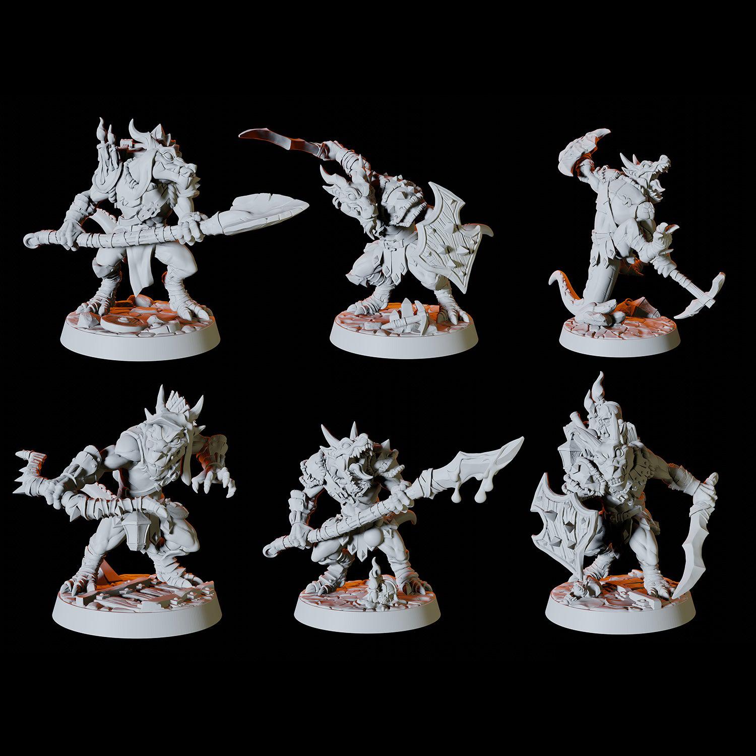 Deep Mine Kobold Army - Six Soldier Miniatures for Dungeons and Dragons - Myth Forged