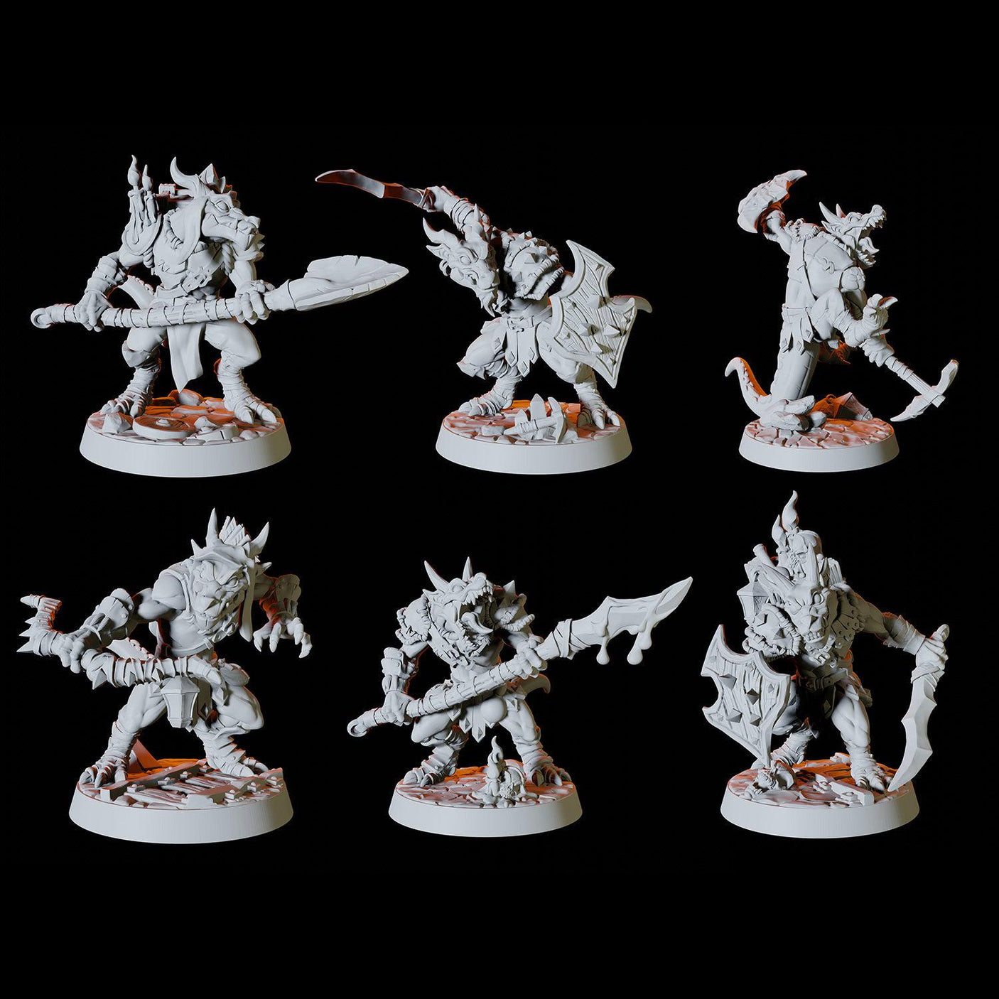 Deep Mine Kobold Army - Six Soldiers Miniature for Dungeons and Dragons, Pathfinder or other TTRPGs
