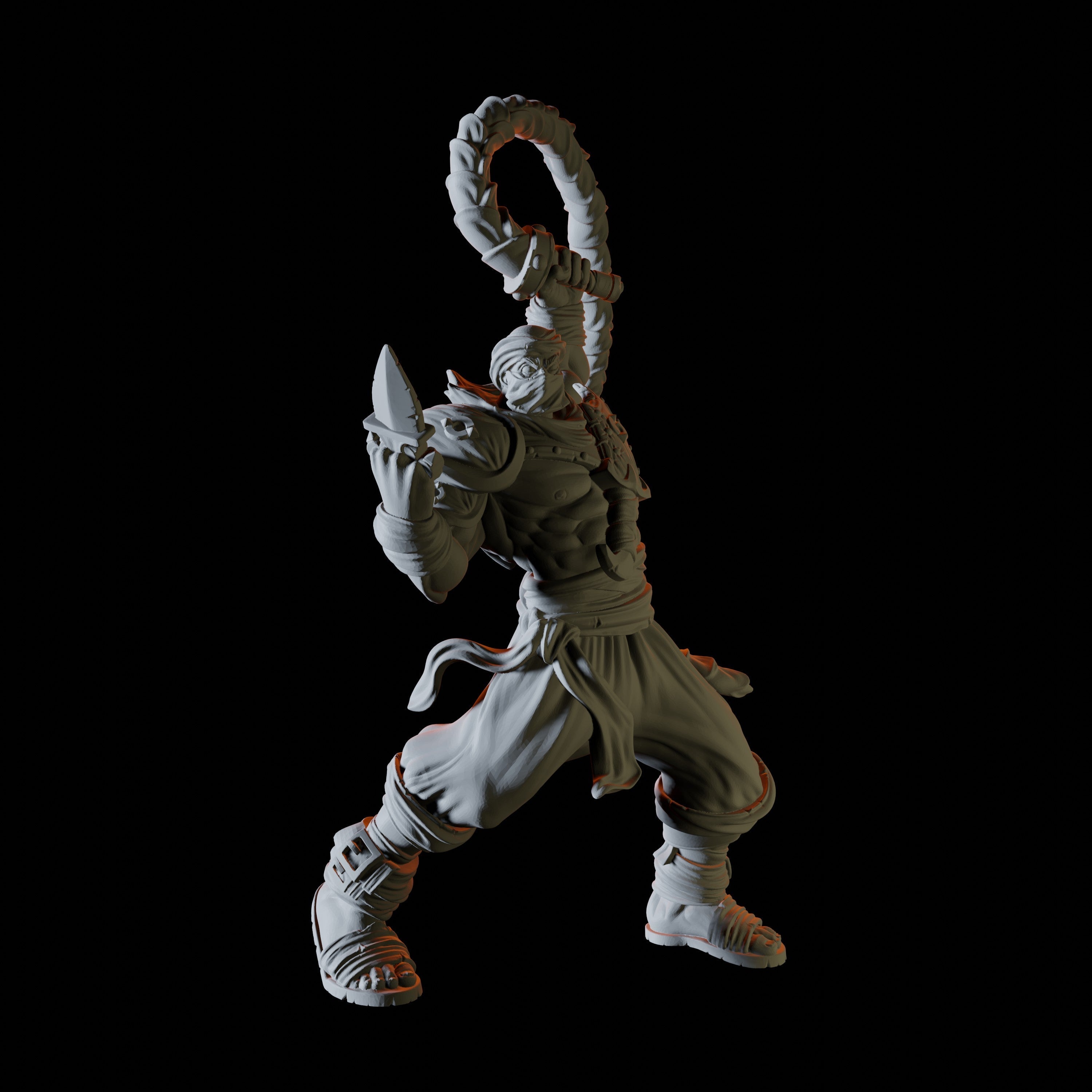 Human Desert Bandit Boss Miniature for Dungeons and Dragons - Myth Forged