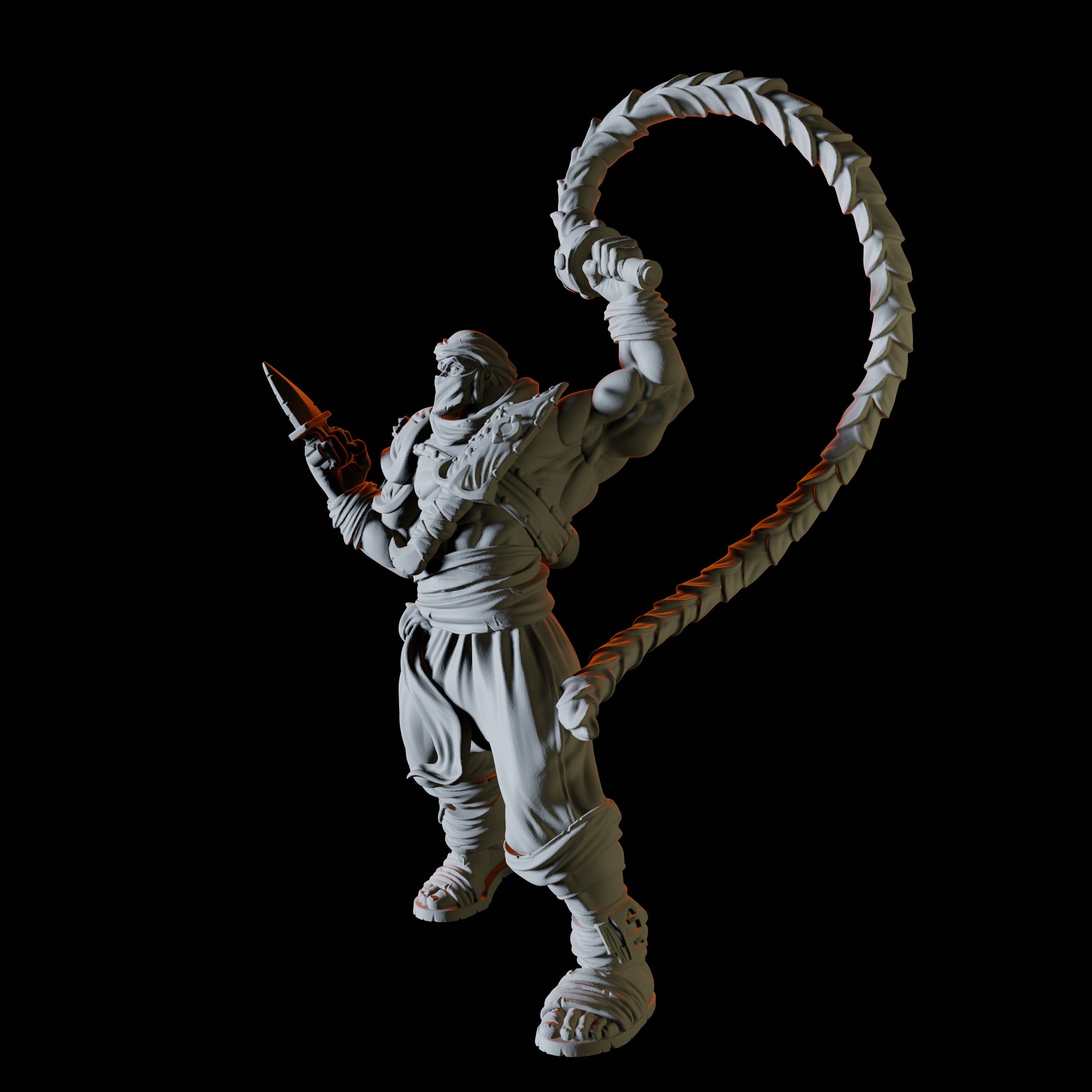 Human Desert Bandit Boss Miniature for Dungeons and Dragons - Myth Forged